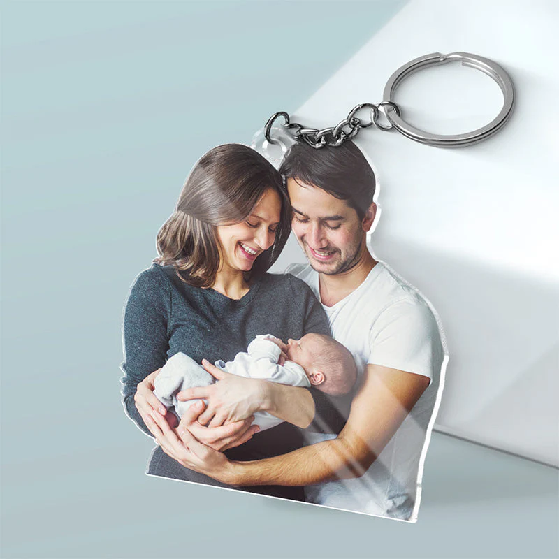 Custom Photo Welcome To The Family - Family Personalized Custom Shaped Acrylic Keychain - Gift For Family Members - Image 3
