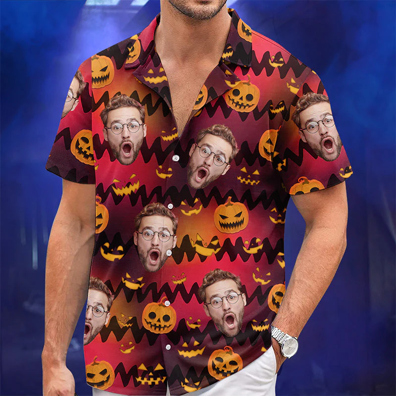 Custom Photo Whatever You Do Don't Fall Asleep - Family Personalized Custom Unisex Tropical Hawaiian Aloha Shirt - Halloween Gift For Family Members, Pet Owners, Pet Lovers - Image 2