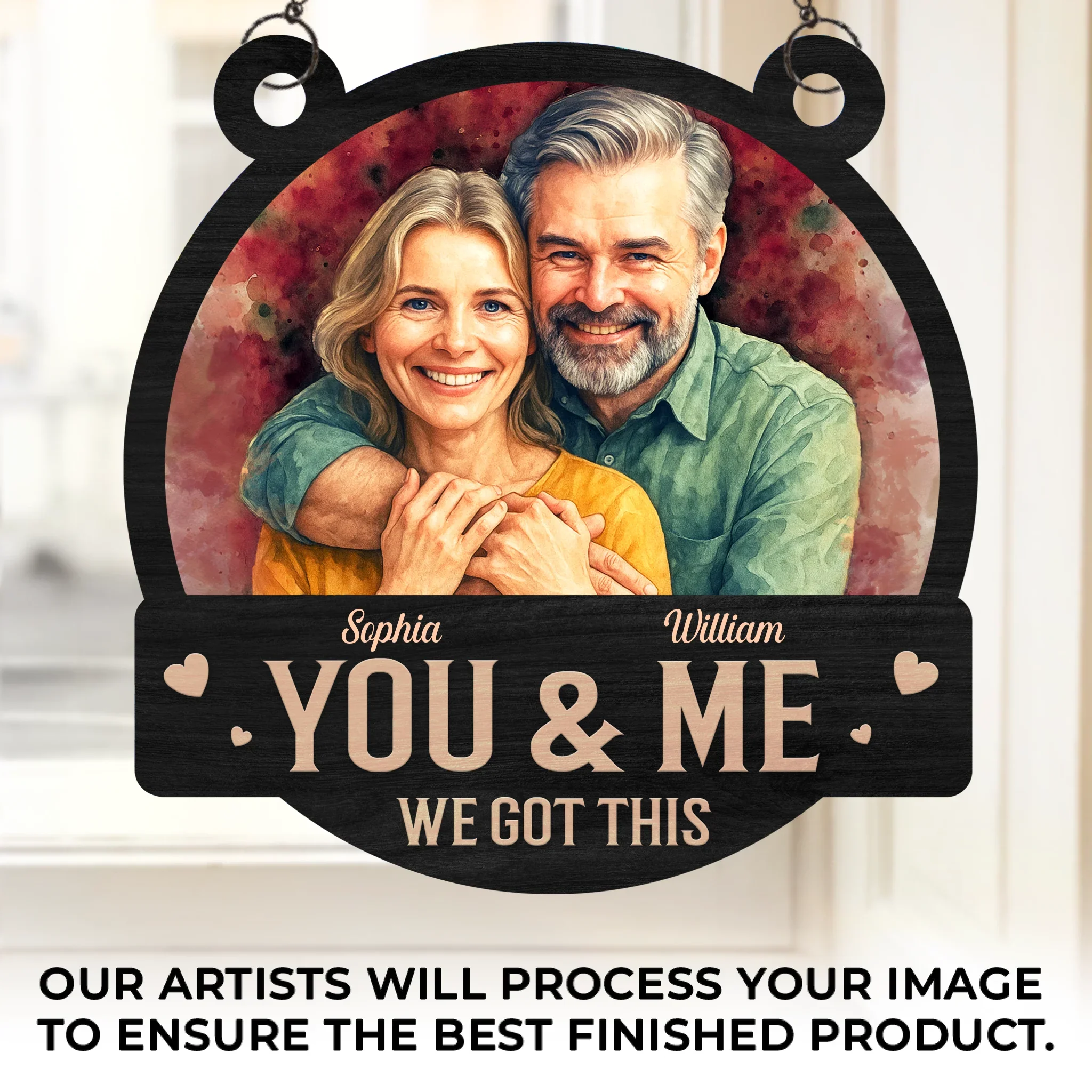 Custom Photo Window Hanging Suncatcher Ornament - Personalized Anniversary Wedding Gifts For Husband And Wife, Him And Her - Every Part Of Me Loves You - Image 2