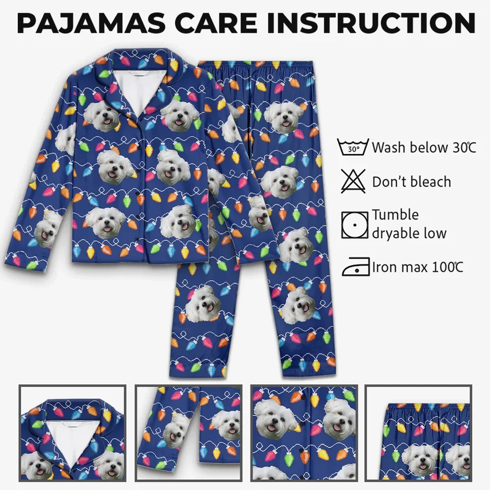 Custom Photo Wishing You A Howliday Season Full Of Joy And Tail Wags! - Dog & Cat Personalized Custom Pajama Pants - Christmas Gift For Pet Owners, Pet Lovers - Image 4