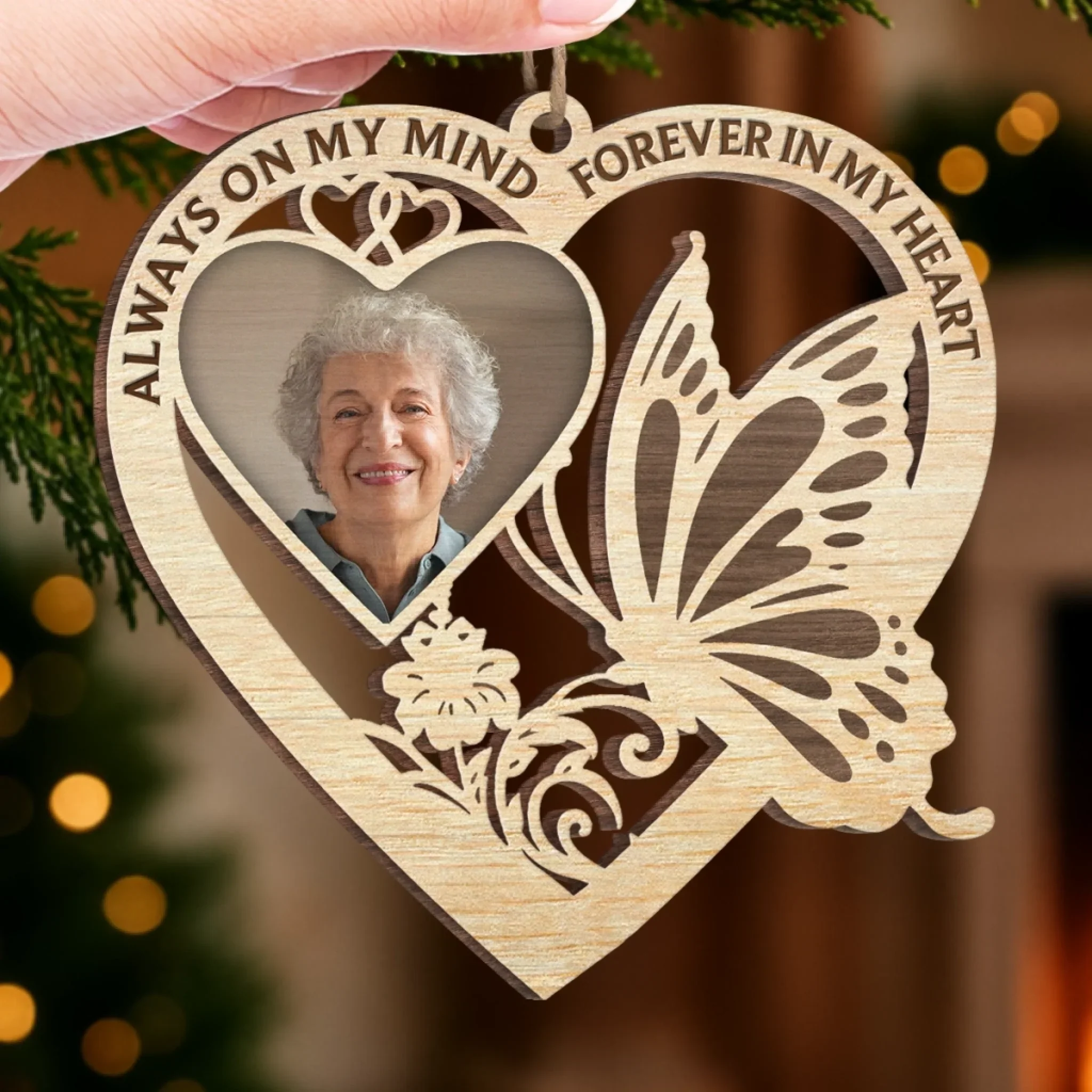 Custom Photo Wood Ornament - Personalized Christmas Memorial Sympathy Gifts For Loss Of Mom, Dad - In Loving Memory - Image 4
