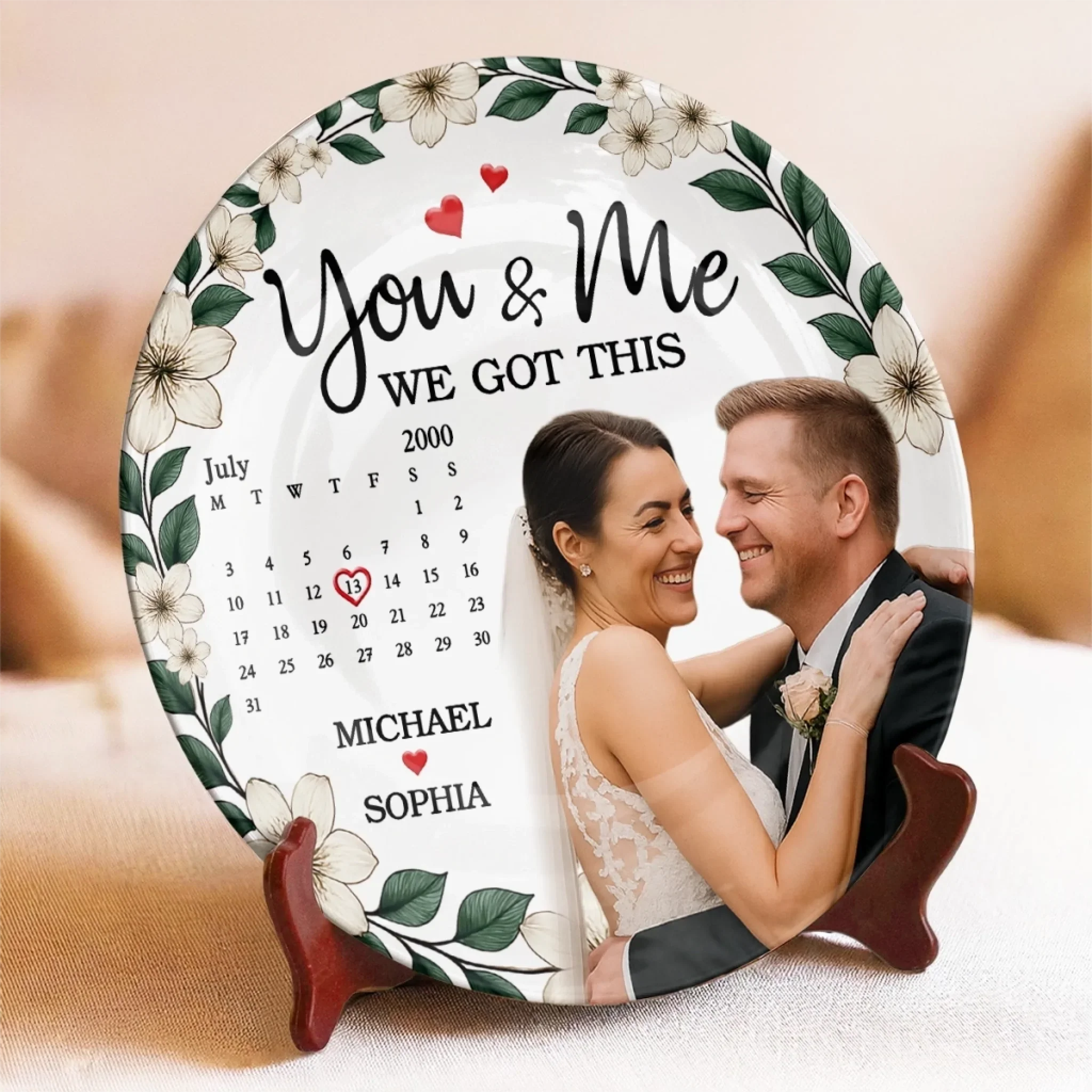 Custom Photo You And Me Always - Couple Personalized Custom Ceramic Plate - Gift For Husband Wife, Anniversary - Image 3