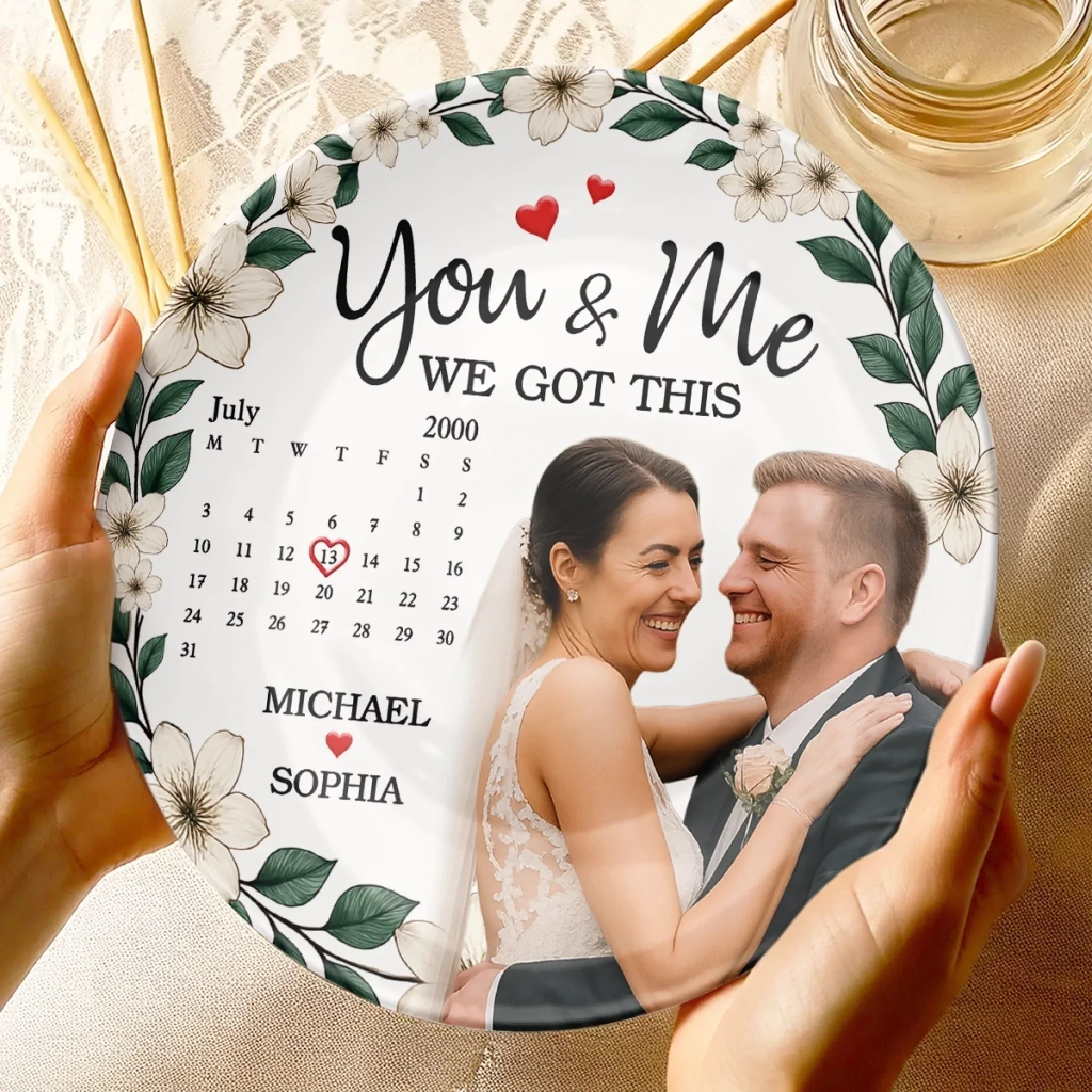 Custom Photo You And Me Always - Couple Personalized Custom Ceramic Plate - Gift For Husband Wife, Anniversary - Image 4