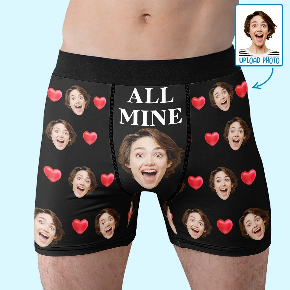 Custom Photo You Are All Mine - Couple Personalized Custom Boxer Briefs, Men's Boxers - Christmas Gift For Husband Wife, Anniversary - Image 3