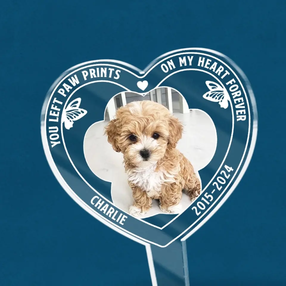 Custom Photo You Are Always An Angel In My Heart - Memorial Personalized Custom Stain Glass Style Acrylic Garden Stake - Sympathy Gift For Pet Owners, Pet Lovers - Image 5