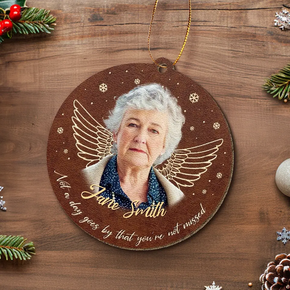 Custom Photo You Are Always In My Heart  - Memorial Personalized Custom Leather Ornament - Christmas Gift, Sympathy Gift For Family Members - Image 4