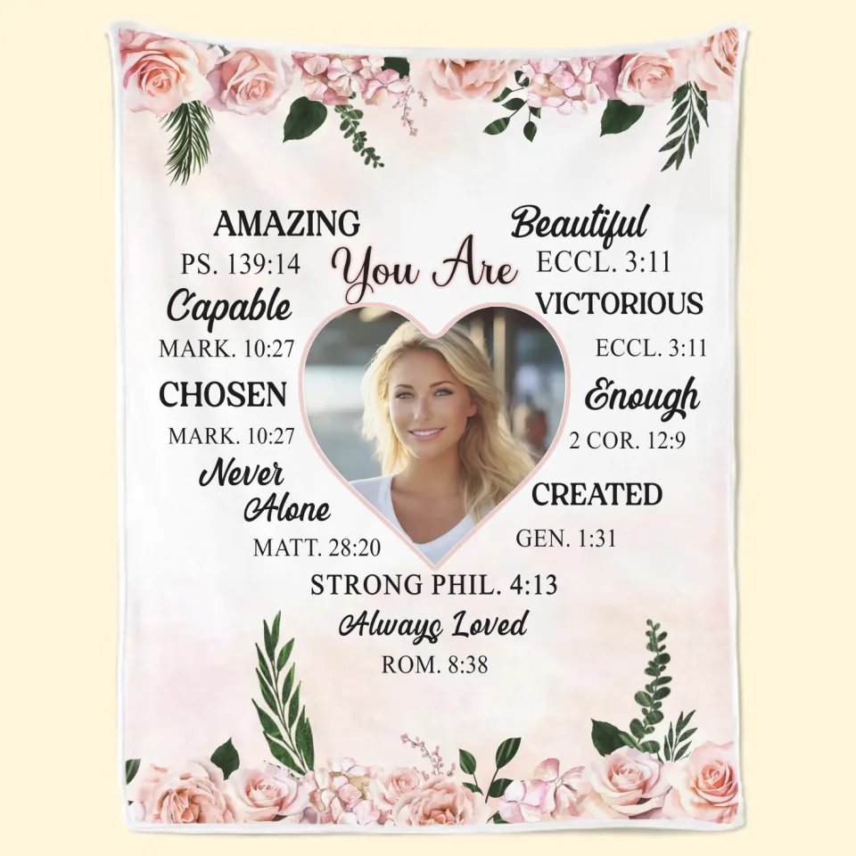 Custom Photo You Are Never Alone - Affirmation Personalized Custom Blanket - Gift For Yourself - Image 2