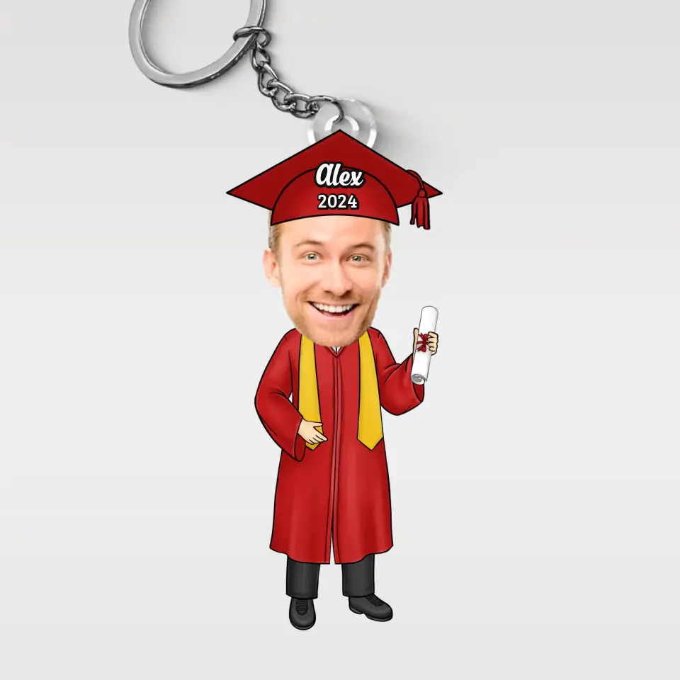 Custom Photo You Belived You Could So You Did - Family Personalized Custom Shaped Acrylic Keychain - Graduation Gift For Family Members, Siblings, Brothers, Sisters - Image 2