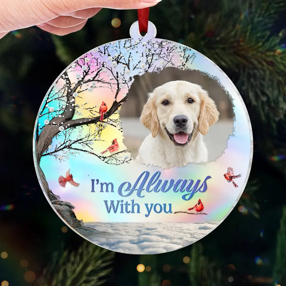 Custom Photo You Brought Joy To Our Lives - Memorial Personalized Custom Hologram Ornament - Sympathy Gift, Christmas Gift For Pet Owners, Pet Lovers - Image 3