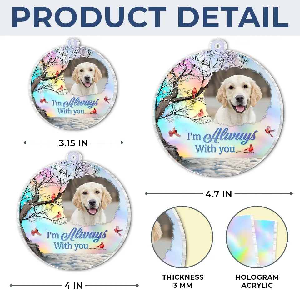 Custom Photo You Brought Joy To Our Lives - Memorial Personalized Custom Hologram Ornament - Sympathy Gift, Christmas Gift For Pet Owners, Pet Lovers - Image 4