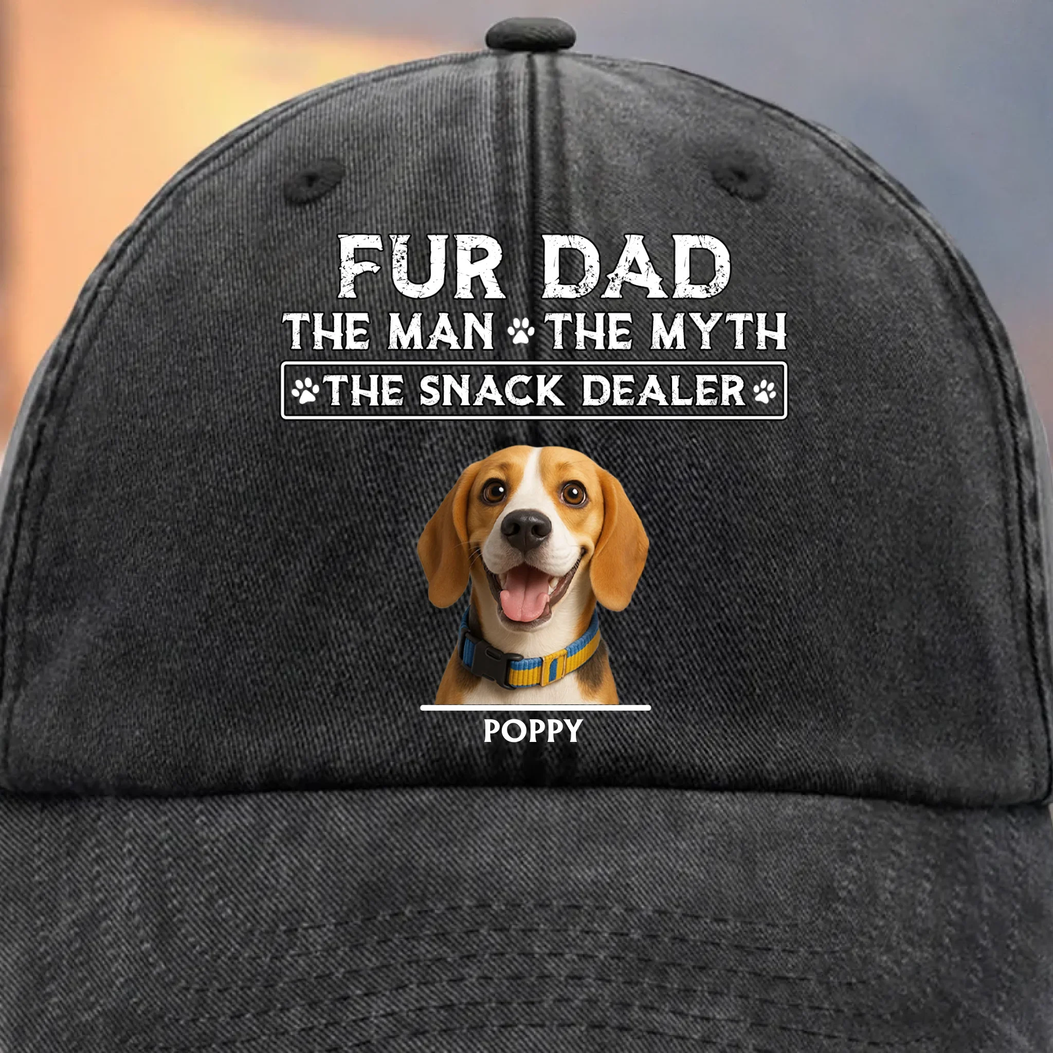 Custom Photo You Call It Spoiled, I Call It Loved - Dog & Cat Personalized Custom Vintage Washed Denim Baseball Cap - Father's Day, Gift For Dad, Pet Owners, Pet Lovers - Image 3