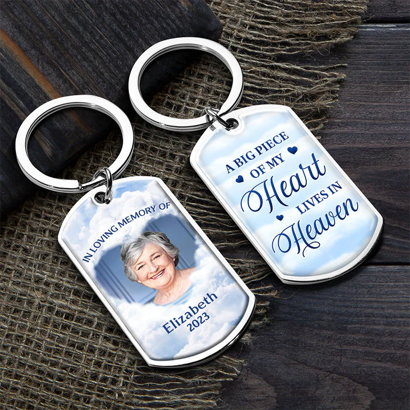 Custom Photo You Have A Piece Of My Heart - Memorial Personalized Custom Keychain - Sympathy Gift For Family Members - Image 3