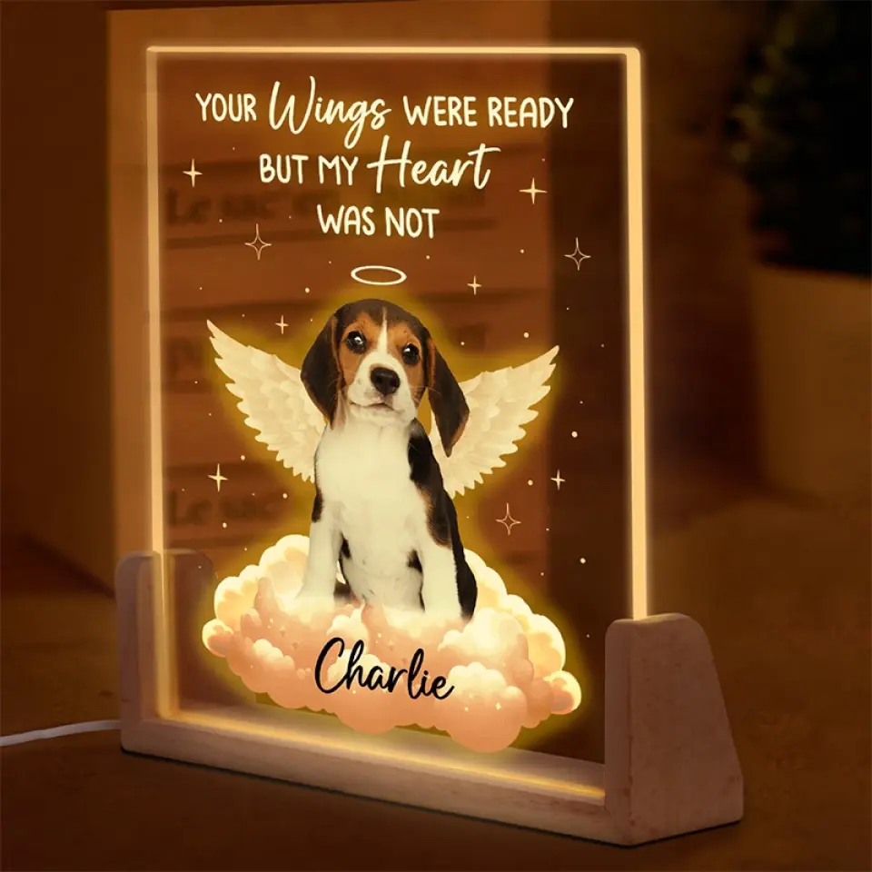 Custom Photo You Left Paw Prints On My Heart - Memorial Personalized Custom Shaped 3D LED Walnut Night Light - Sympathy Gift For Pet Owners, Pet Lovers - Image 3