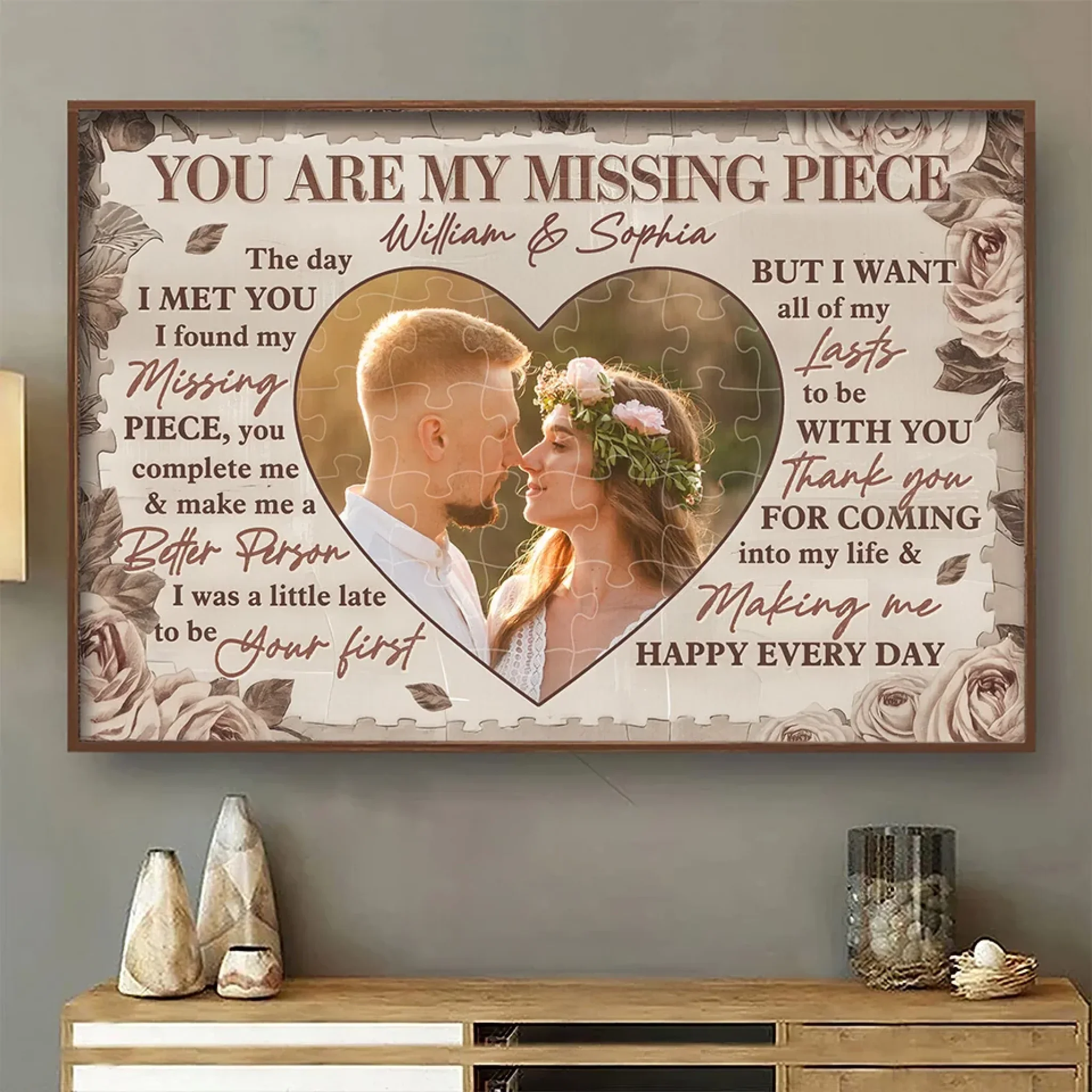 Custom Photo You Make Me Whole
- Couple Personalized Custom Horizontal Poster - Gift For Husband Wife, Anniversary - Image 3