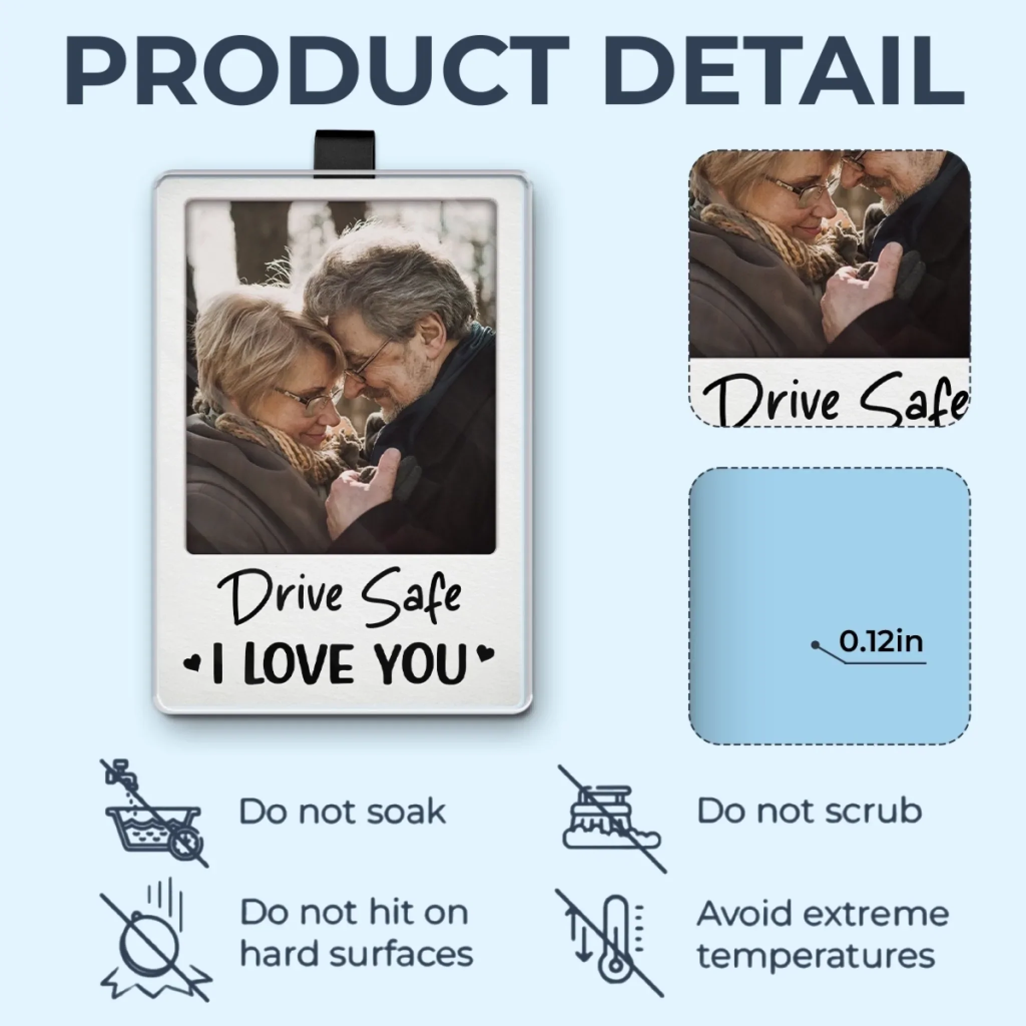 Custom Photo You Mean The World To Me - Couple Personalized Custom Acrylic Car Visor Clip - Gift For Husband Wife, Anniversary - Image 5