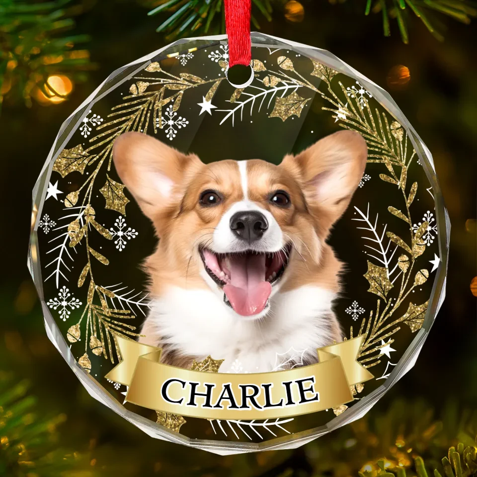 Custom Photo You Put The Merry In My Christmas - Dog & Cat Personalized Custom Circle Glass Ornament - Christmas Gift For Pet Owners, Pet Lovers - Image 2