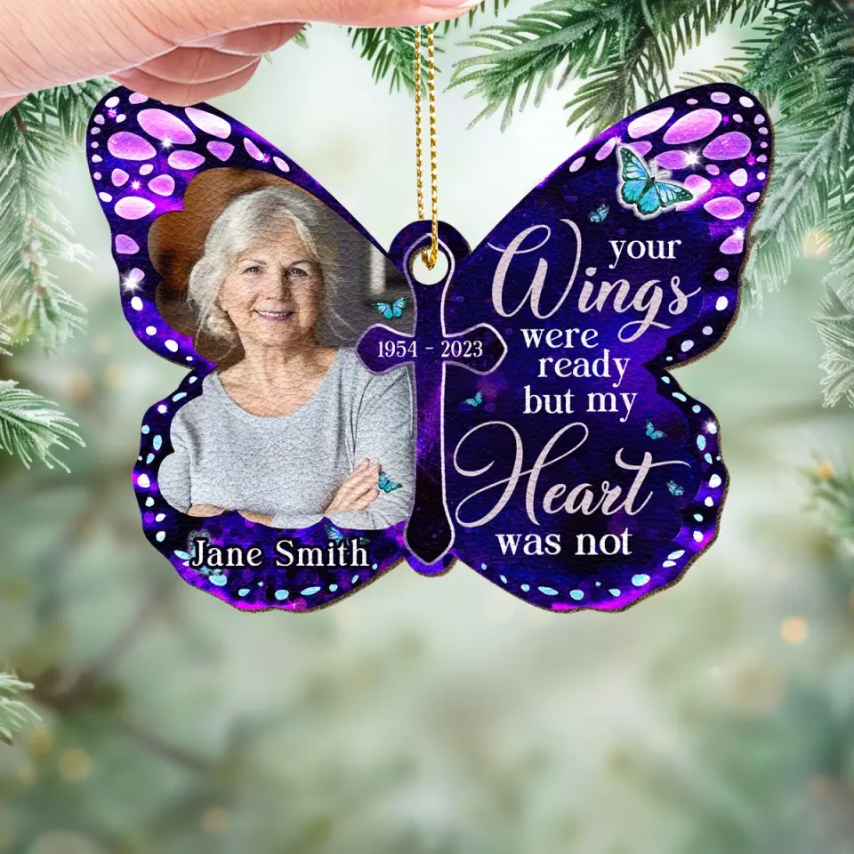 Custom Photo You Will Forever Be My Always - Memorial Personalized Custom Leather Ornament - Christmas Gift, Sympathy Gift For Family Members - Image 3