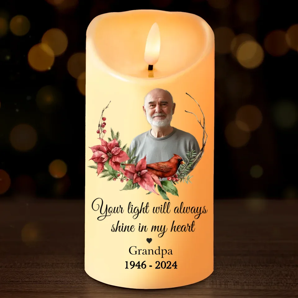Custom Photo You Will Forever Be My Always - Memorial Personalized Custom LED Candle - New Arrival, Christmas Gift, Sympathy Gift For Family Members AMZ - Image 2