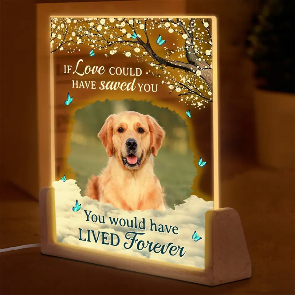 Custom Photo You Would Have Lived Forever - Memorial Personalized Custom Shaped 3D LED Walnut Night Light - Sympathy Gift For Pet Owners, Pet Lovers - Image 3