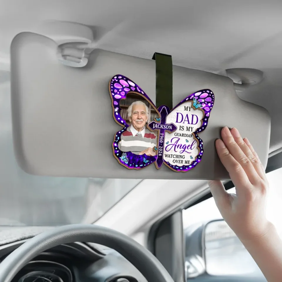 Custom Photo You’ll Always Be Our Guiding Star - Memorial Personalized Custom Car Visor Clip - Sympathy Gift For Family Members - Image 4