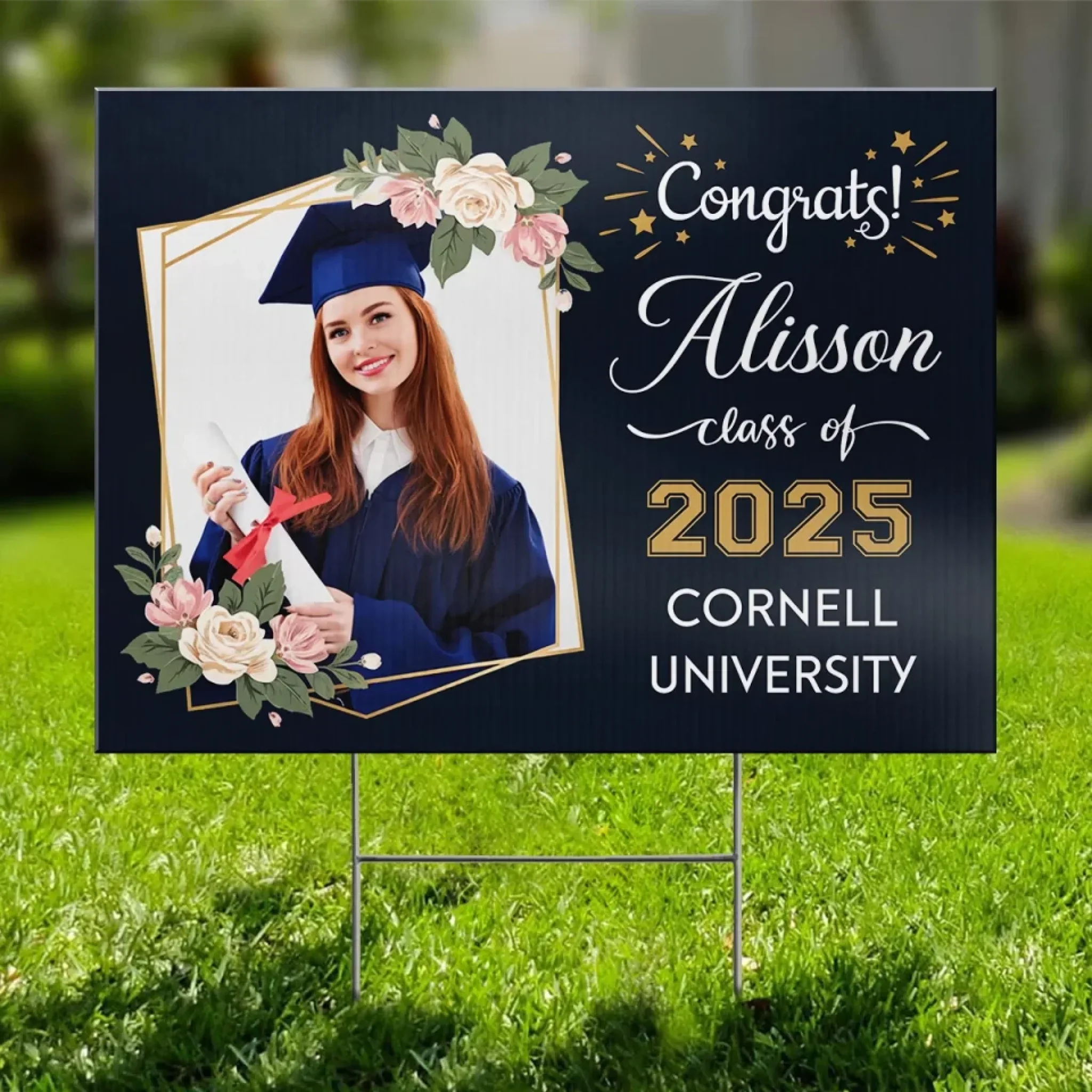 Custom Photo Your Journey To Success Starts Now - Family Personalized Custom Yard Sign - Graduation Gift For Family Members, Siblings, Brothers, Sisters - Image 4
