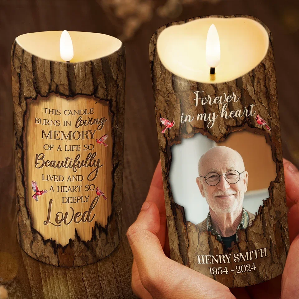 Custom Photo Your Life Was A Blessing To Us All - Memorial Personalized Custom LED Candle - Sympathy Gift, Christmas Gift For Family Members - Image 3