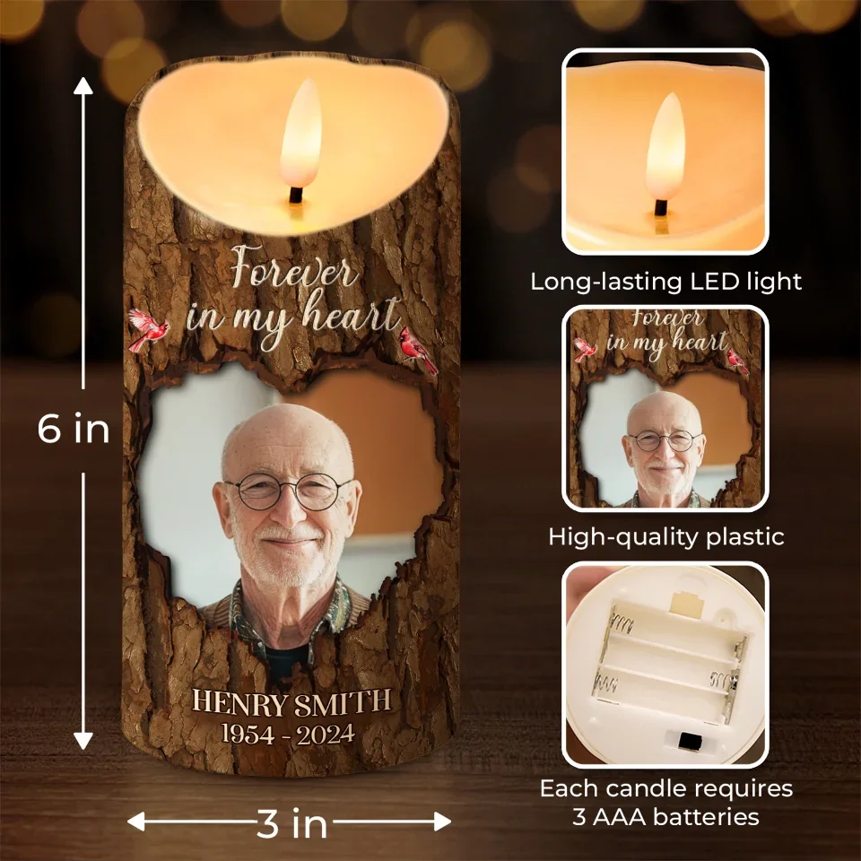 Custom Photo Your Life Was A Blessing To Us All - Memorial Personalized Custom LED Candle - Sympathy Gift, Christmas Gift For Family Members - Image 4