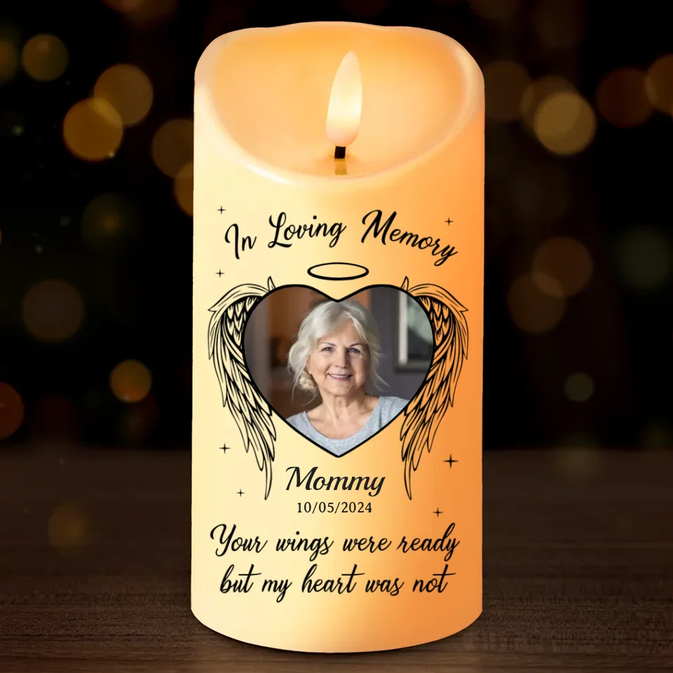 Custom Photo Your Light Will Always Shine In My Heart - Memorial Personalized Custom LED Candle - Christmas Gift, Sympathy Gift For Family Members - Image 2