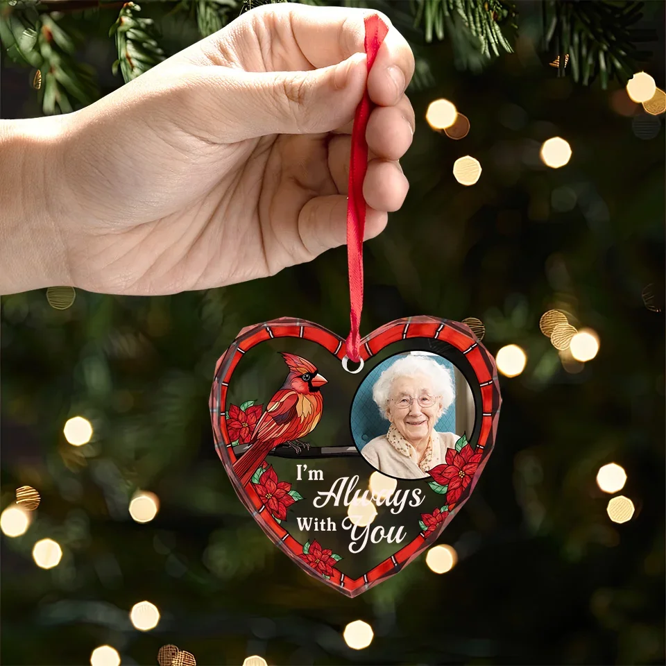 Custom Photo Your Love Remains In Our Hearts - Memorial Personalized Custom Heart Glass Ornament - Sympathy Gift For Family Members - Image 4