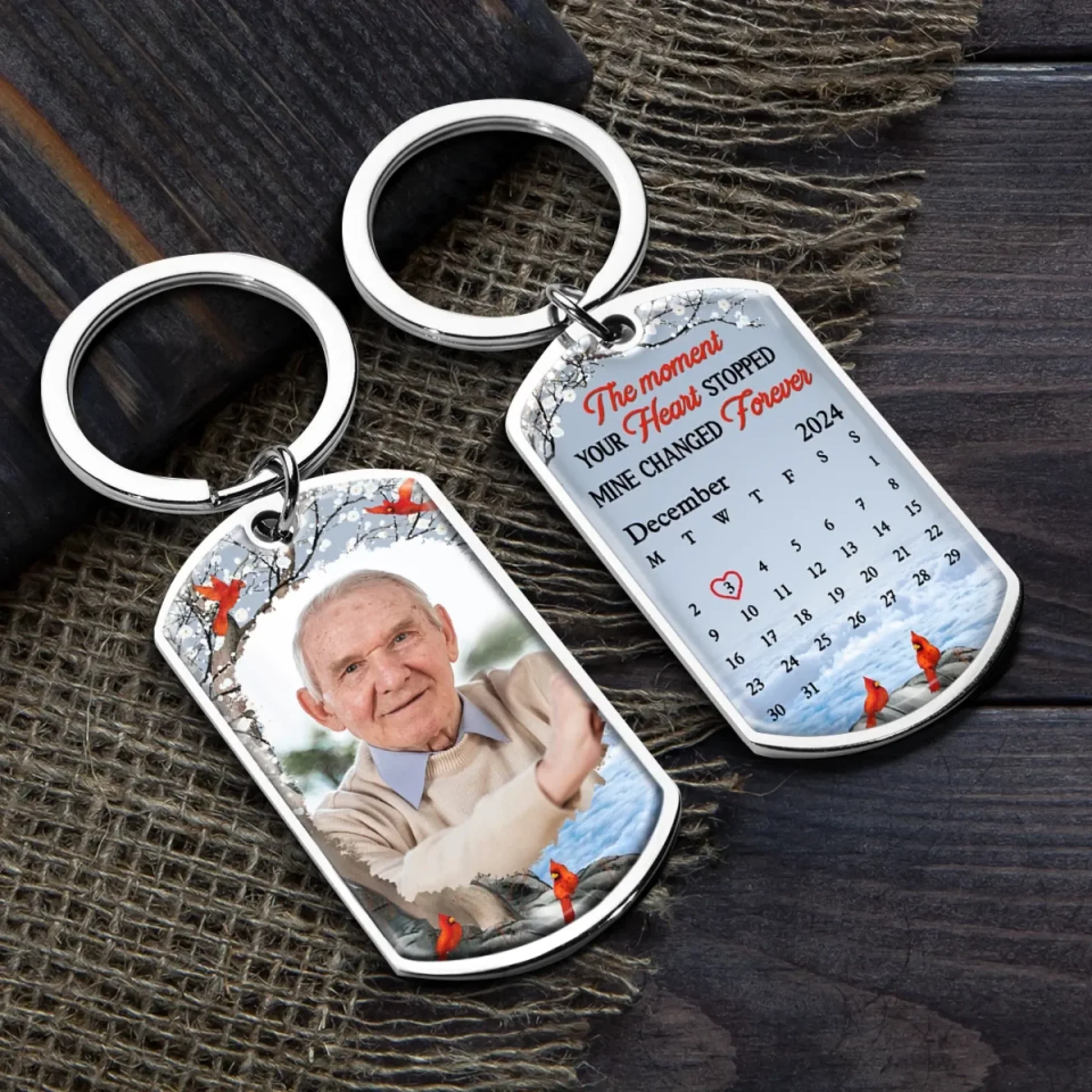 Custom Photo Your Love Still Guides Me Every Day - Memorial Personalized Custom Keychain - Sympathy Gift For Family Members - Image 4