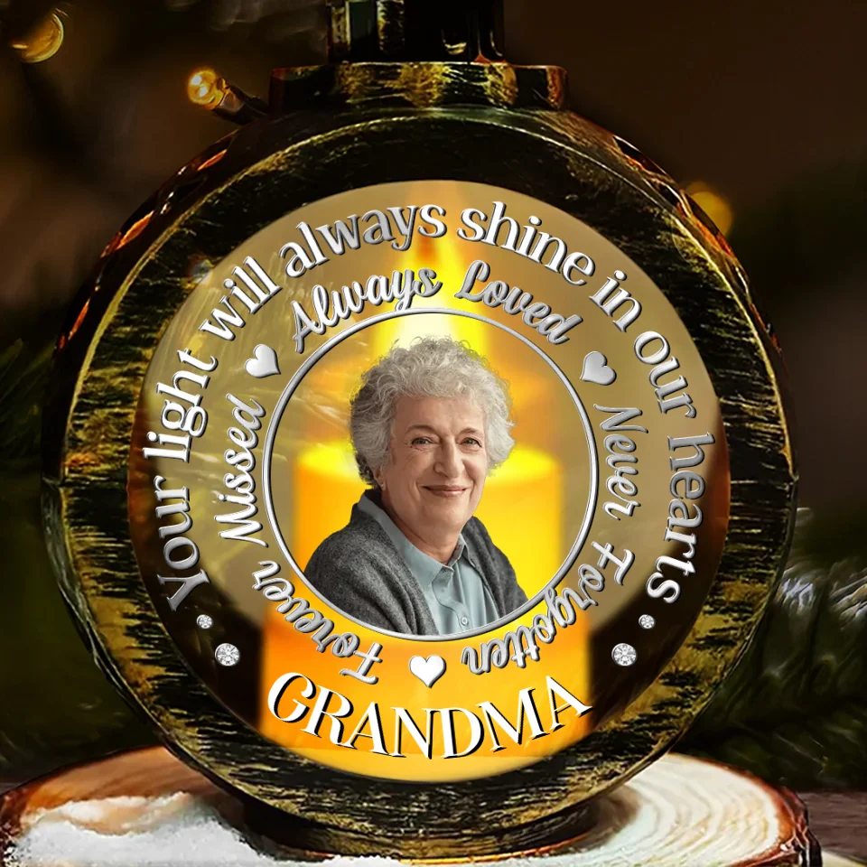 Custom Photo Your Memory Warms Our Hearts - Memorial Personalized Custom Candlelight Lantern Ornament - Sympathy Gift, Christmas Gift For Family Members - Image 2