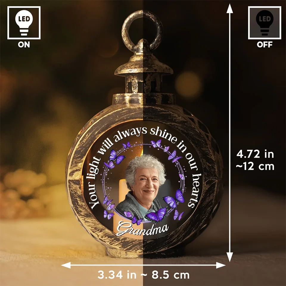 Custom Photo Your Memory Will Always Glow Within Us - Memorial Personalized Custom Candlelight Lantern Ornament - Sympathy Gift, Christmas Gift For Family Members - Image 5