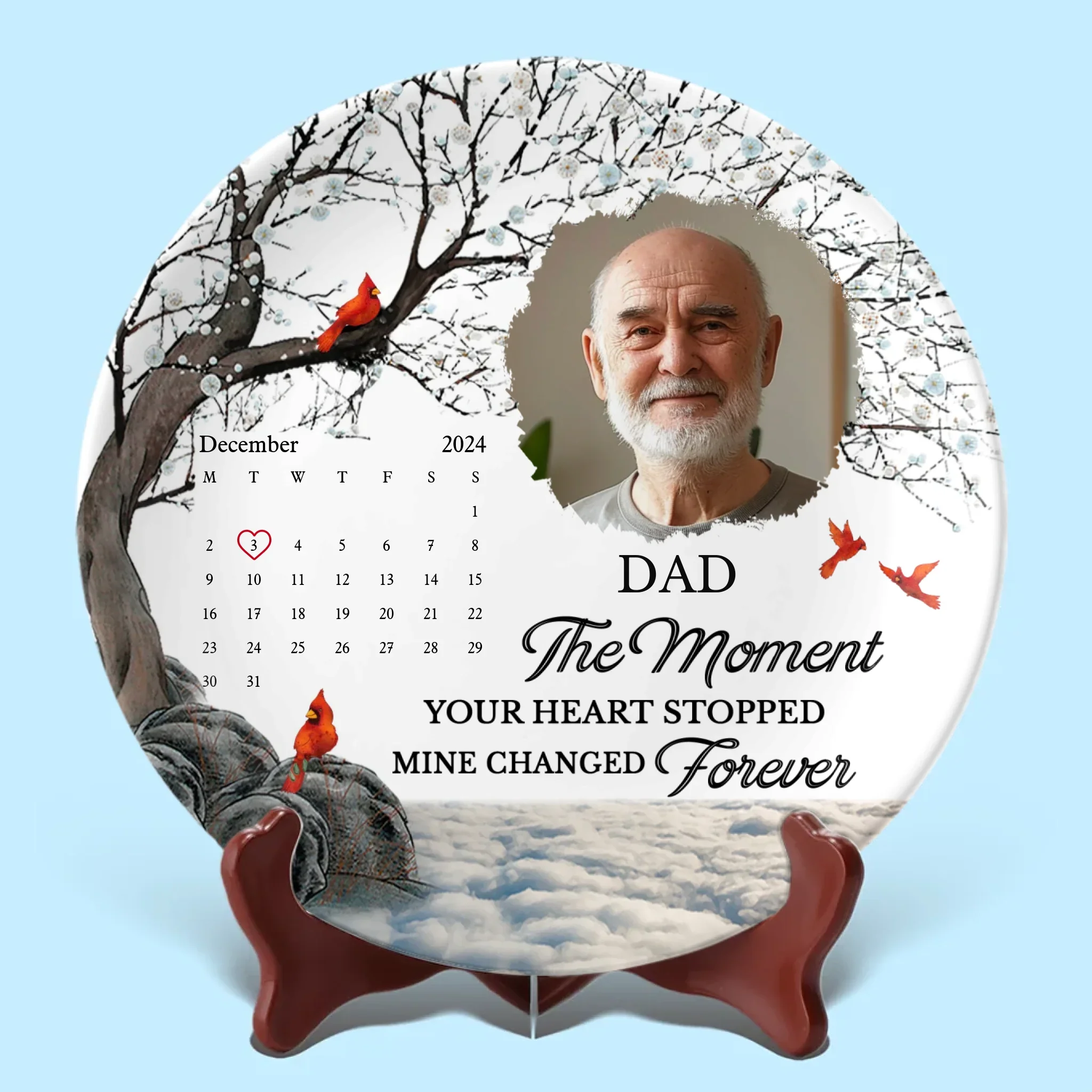 Custom Photo Your Memory Will Never Fade - Memorial Personalized Custom Ceramic Plate - Sympathy Gift For Family Members - Image 2