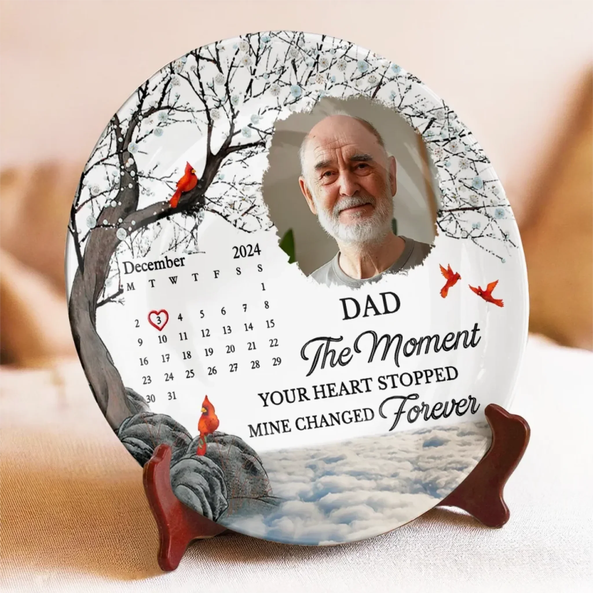 Custom Photo Your Memory Will Never Fade - Memorial Personalized Custom Ceramic Plate - Sympathy Gift For Family Members - Image 3