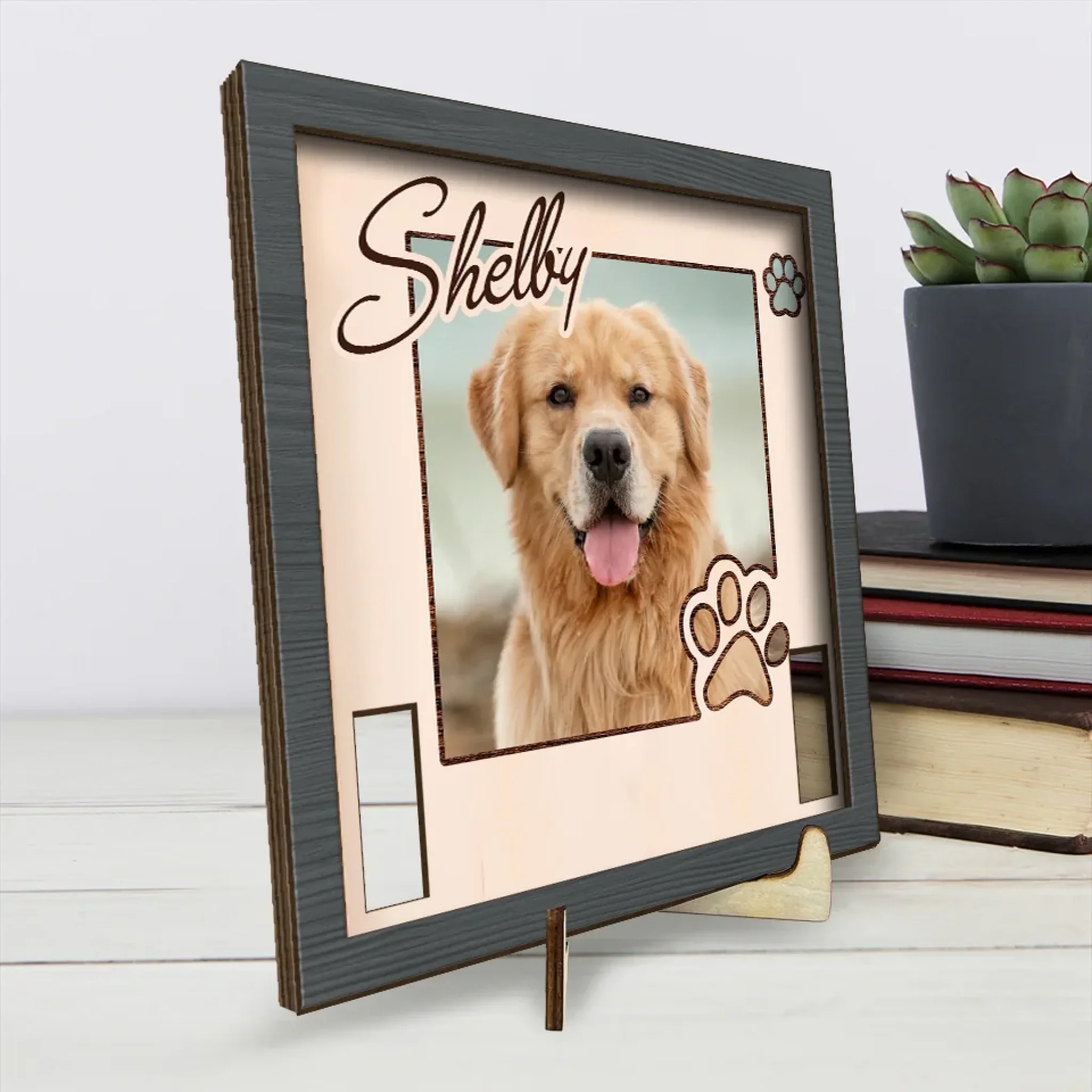 Custom Photo Your Spirit Will Always Be With Me - Memorial Personalized Custom Pet Loss Sign, Collar Frame - Sympathy Gift For Pet Owners, Pet Lovers - Image 4