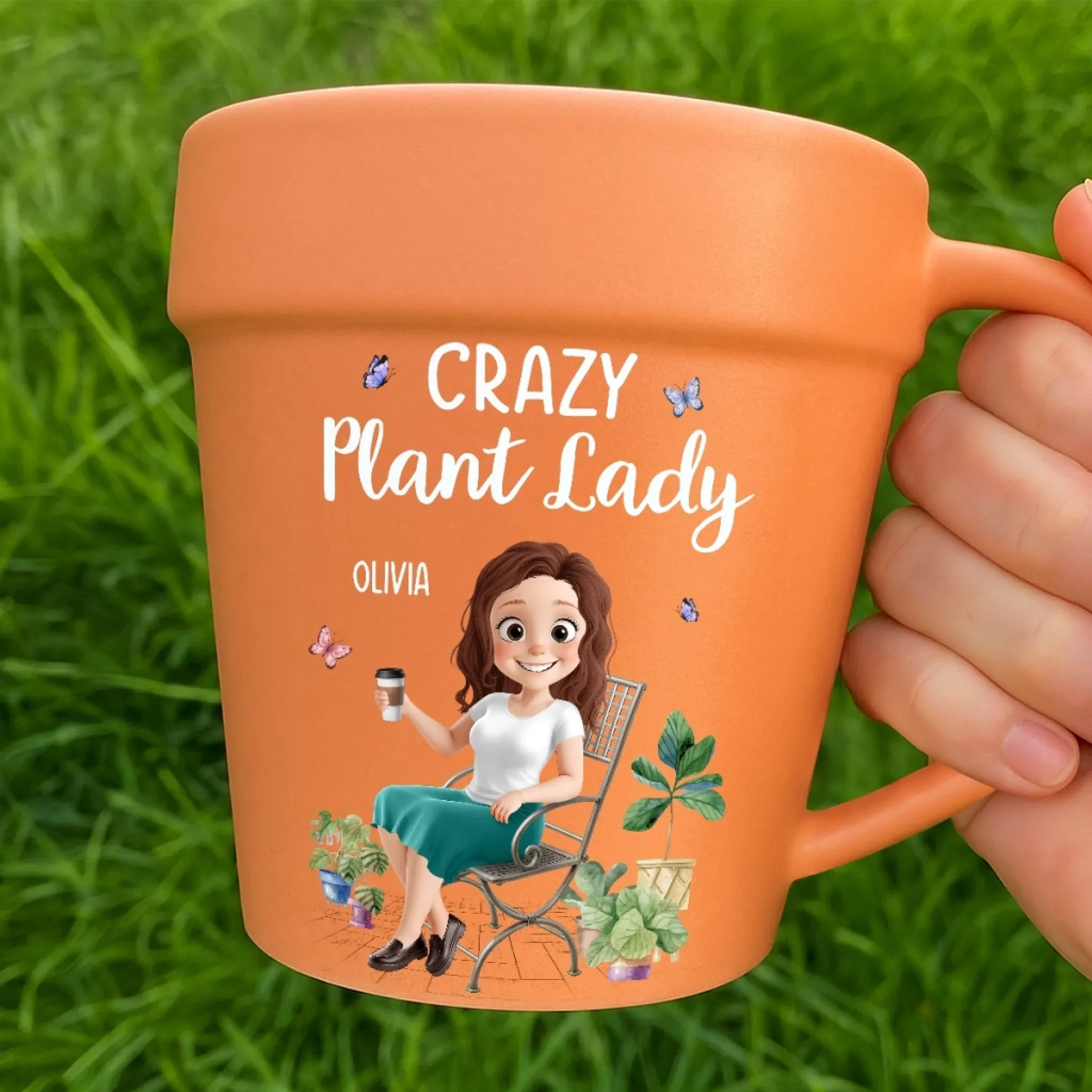 Custom Plant Pot Ceramic Mug - Personalized Garden Gifts For Gardeners - Digging Deep, Growing Joy - Flower Pot Mug - Image 5