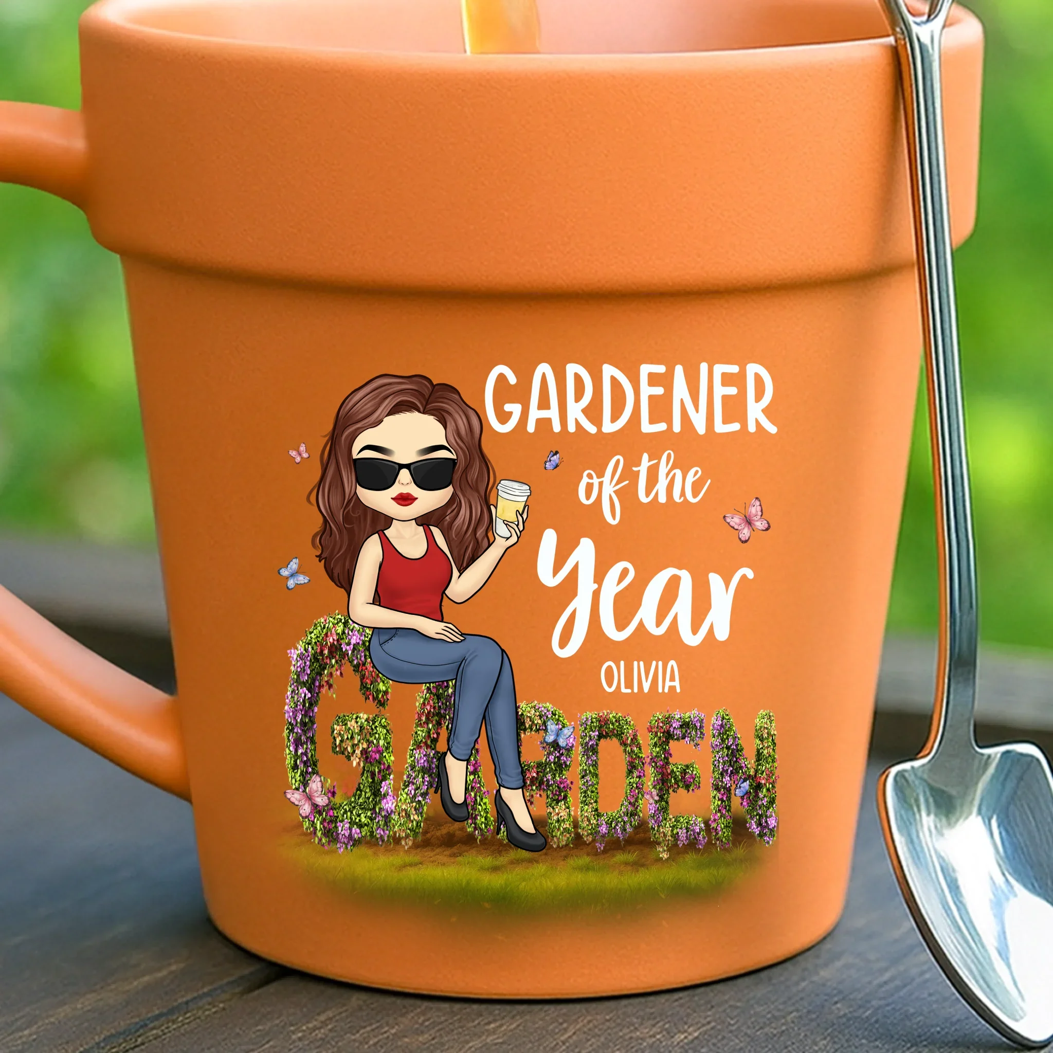 Custom Plant Pot Ceramic Mug - Personalized Garden Gifts For Gardeners - Gardener Of The Year Award - Flower Pot Mug - Image 2