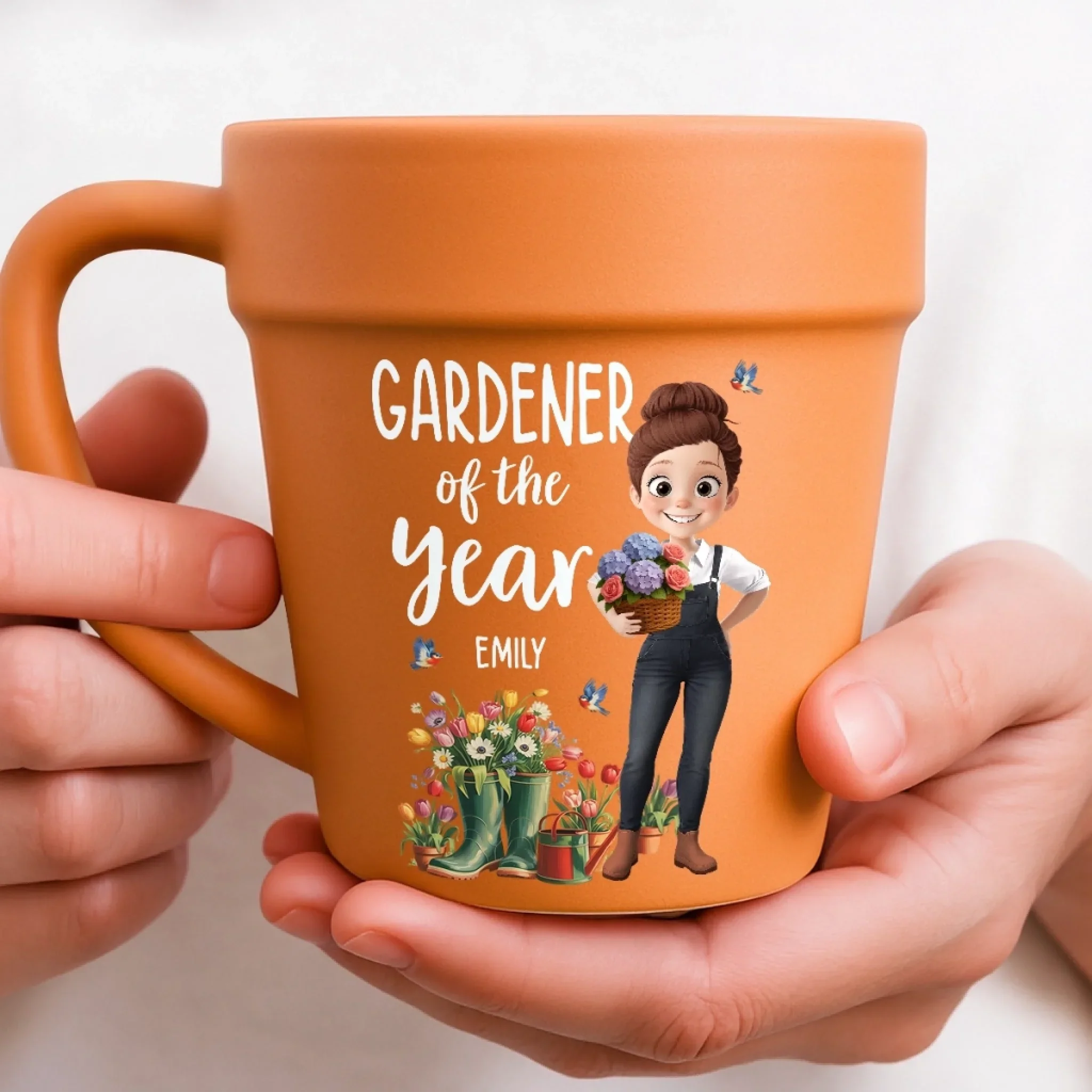 Custom Plant Pot Ceramic Mug - Personalized Garden Gifts For Gardeners - Plant Parent Vibes - Flower Pot Mug - Image 4