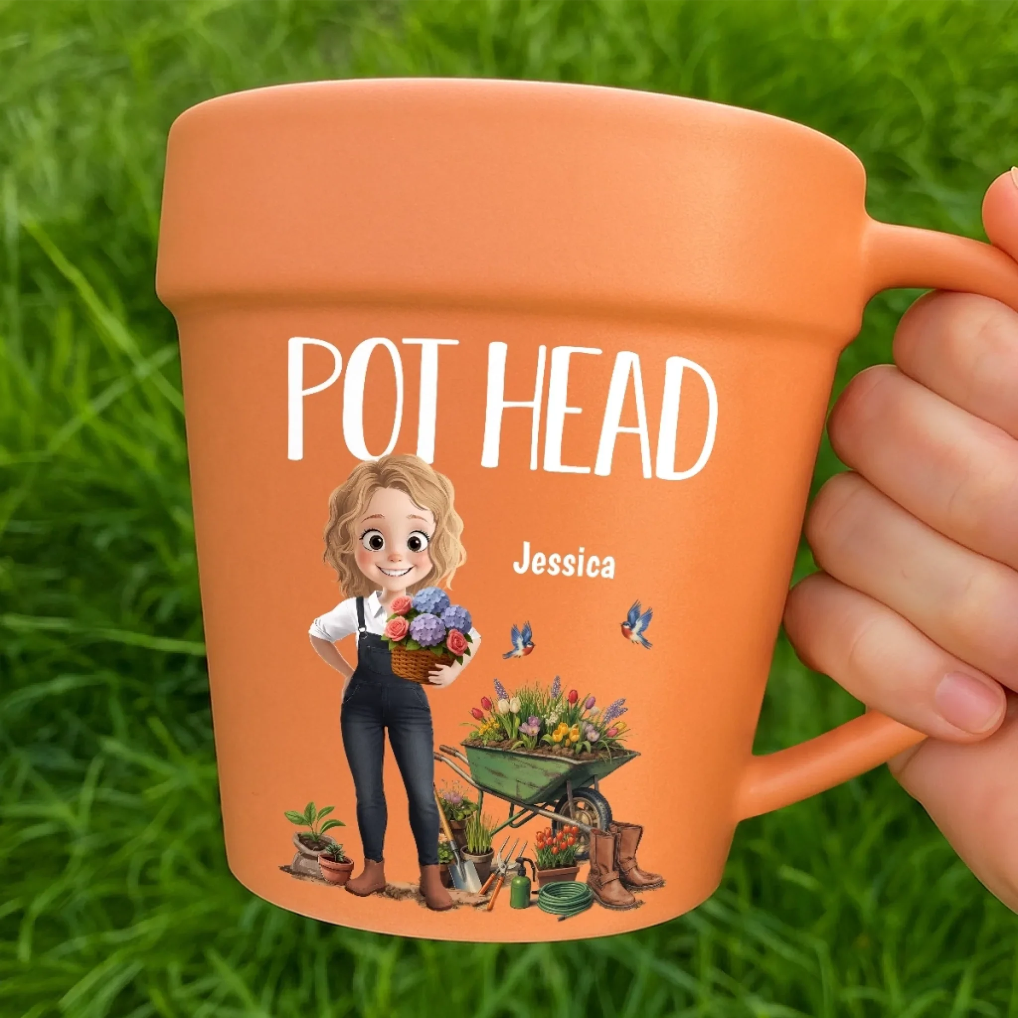 Custom Plant Pot Ceramic Mug - Personalized Garden Gifts For Gardeners - Plant Whisperer - Flower Pot Mug - Image 5