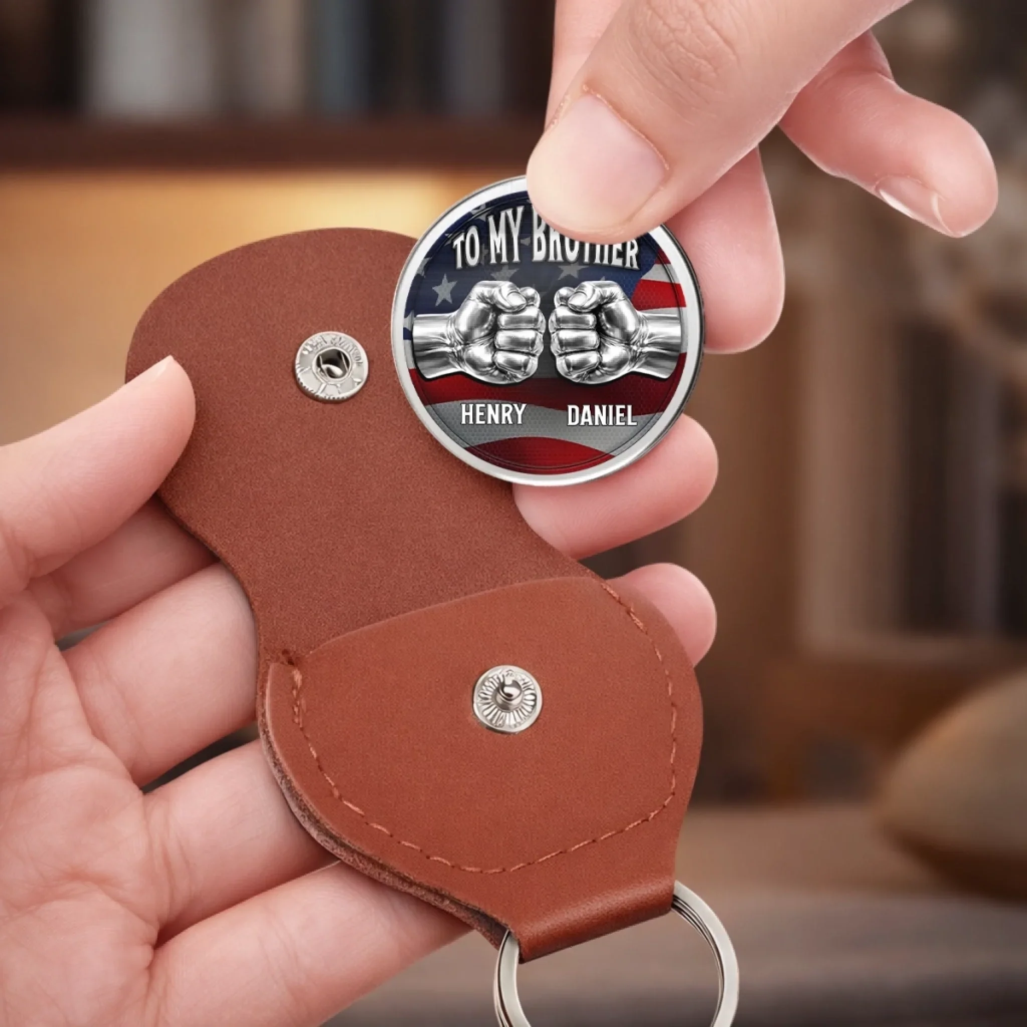 Custom Pocket Hug - Personalized America 250th Anniversary Gifts For Brother - Brothers Built On Trust - Image 9
