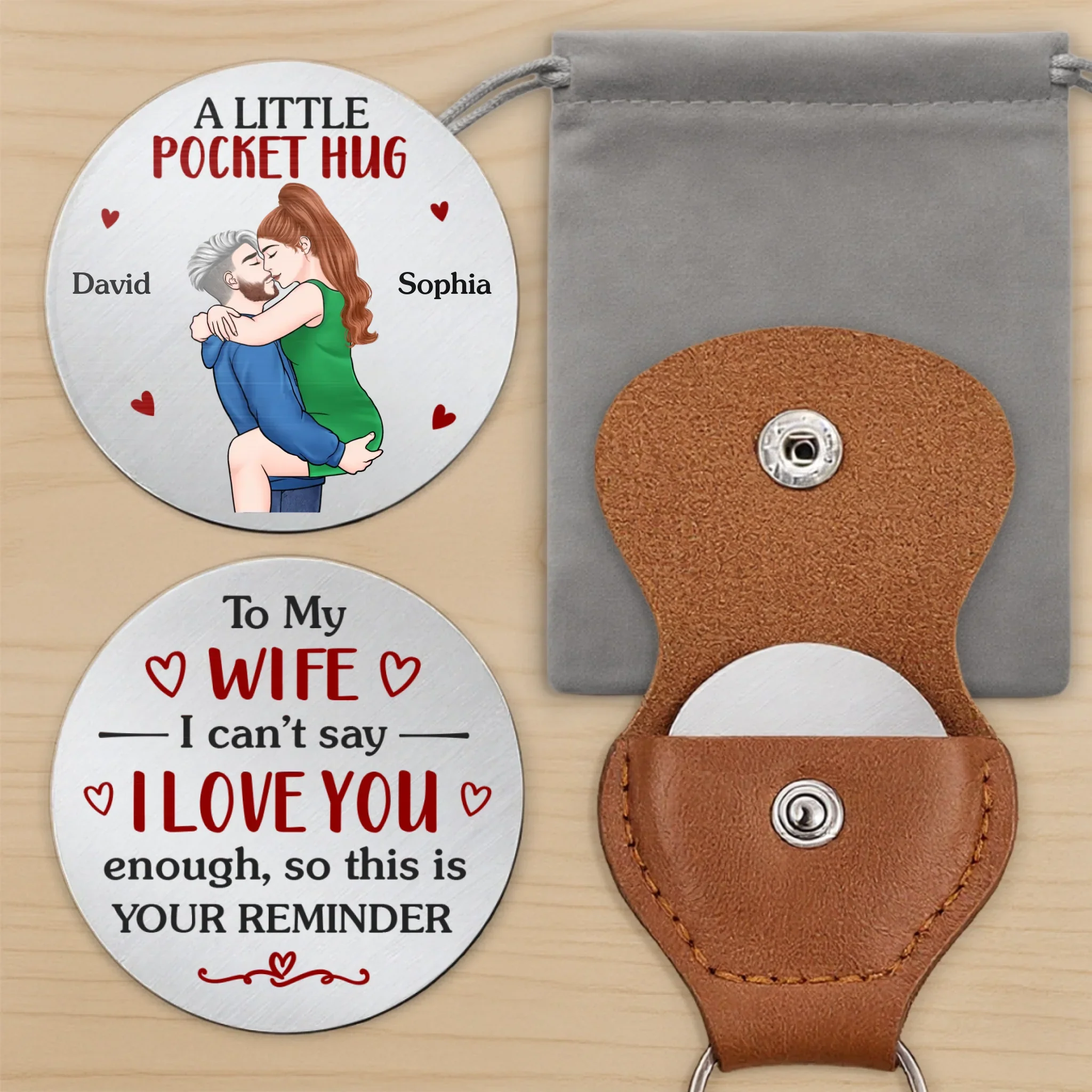 Custom Pocket Hug - Personalized Anniversary Christmas Wedding Gifts For Husband And Wife, Him And Her - A Piece Of Me For You To Hold - Image 10