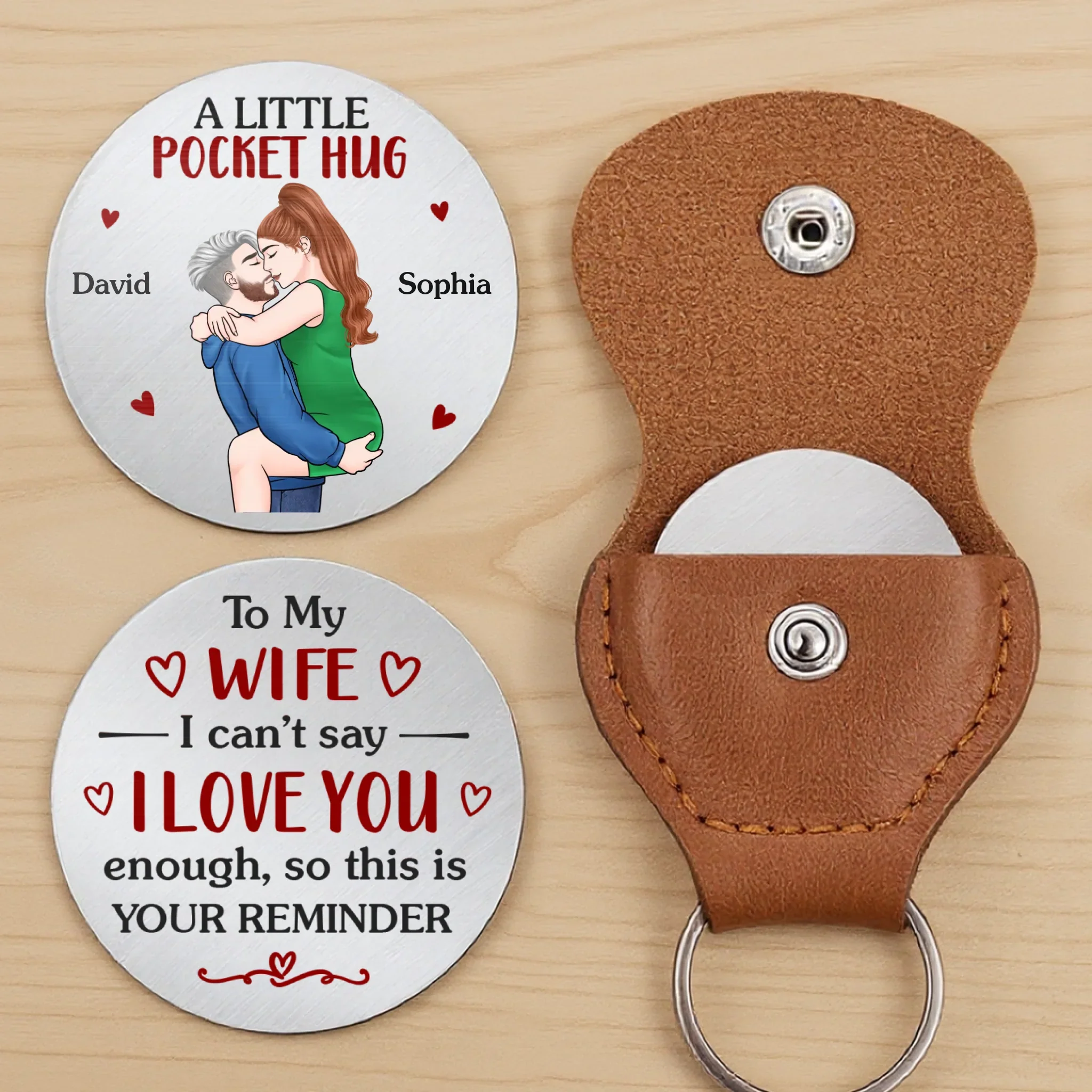 Custom Pocket Hug - Personalized Anniversary Christmas Wedding Gifts For Husband And Wife, Him And Her - A Piece Of Me For You To Hold - Image 2