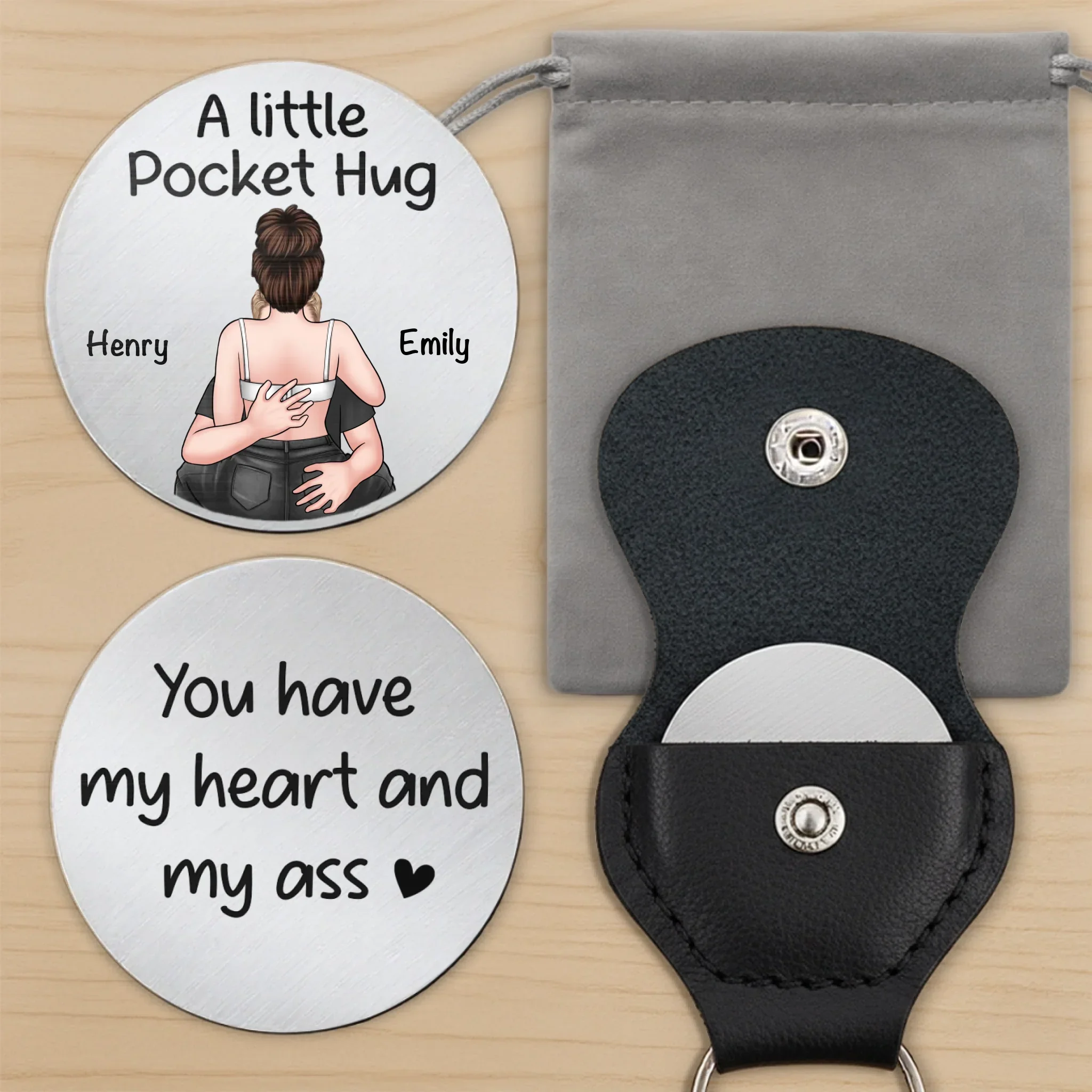 Custom Pocket Hug - Personalized Anniversary Wedding Gifts For Husband And Wife, Him And Her - A Hug For You - Image 8
