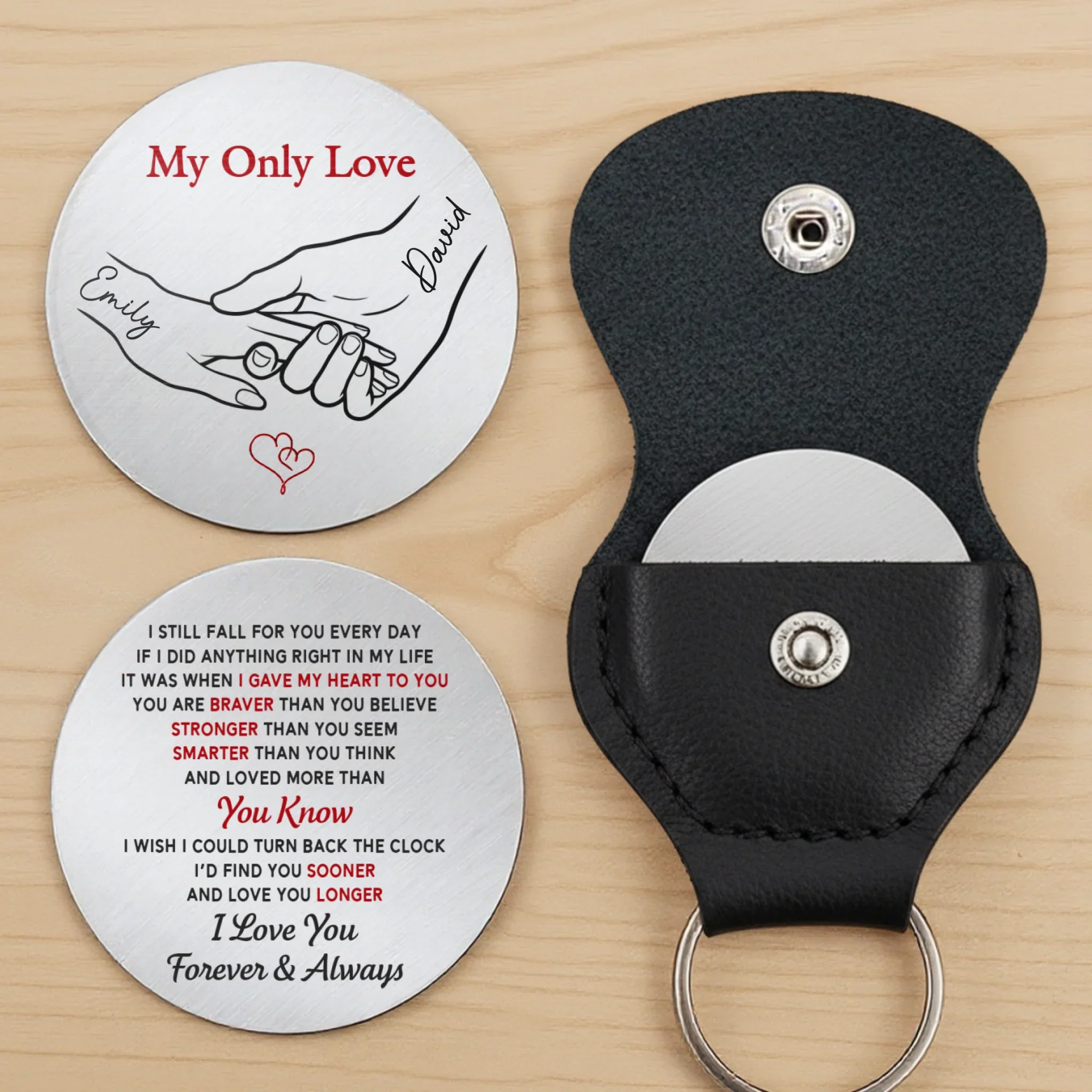Custom Pocket Hug - Personalized Anniversary Wedding Gifts For Husband And Wife, Him And Her - A Tiny Hug With Big Love - Image 3