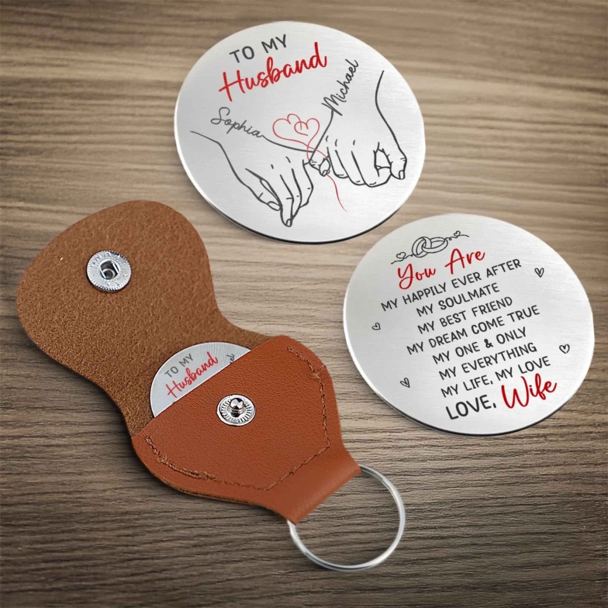 Custom Pocket Hug - Personalized Anniversary Wedding Gifts For Husband And Wife, Him And Her - Hearts Aligned Moving Forward - Image 4