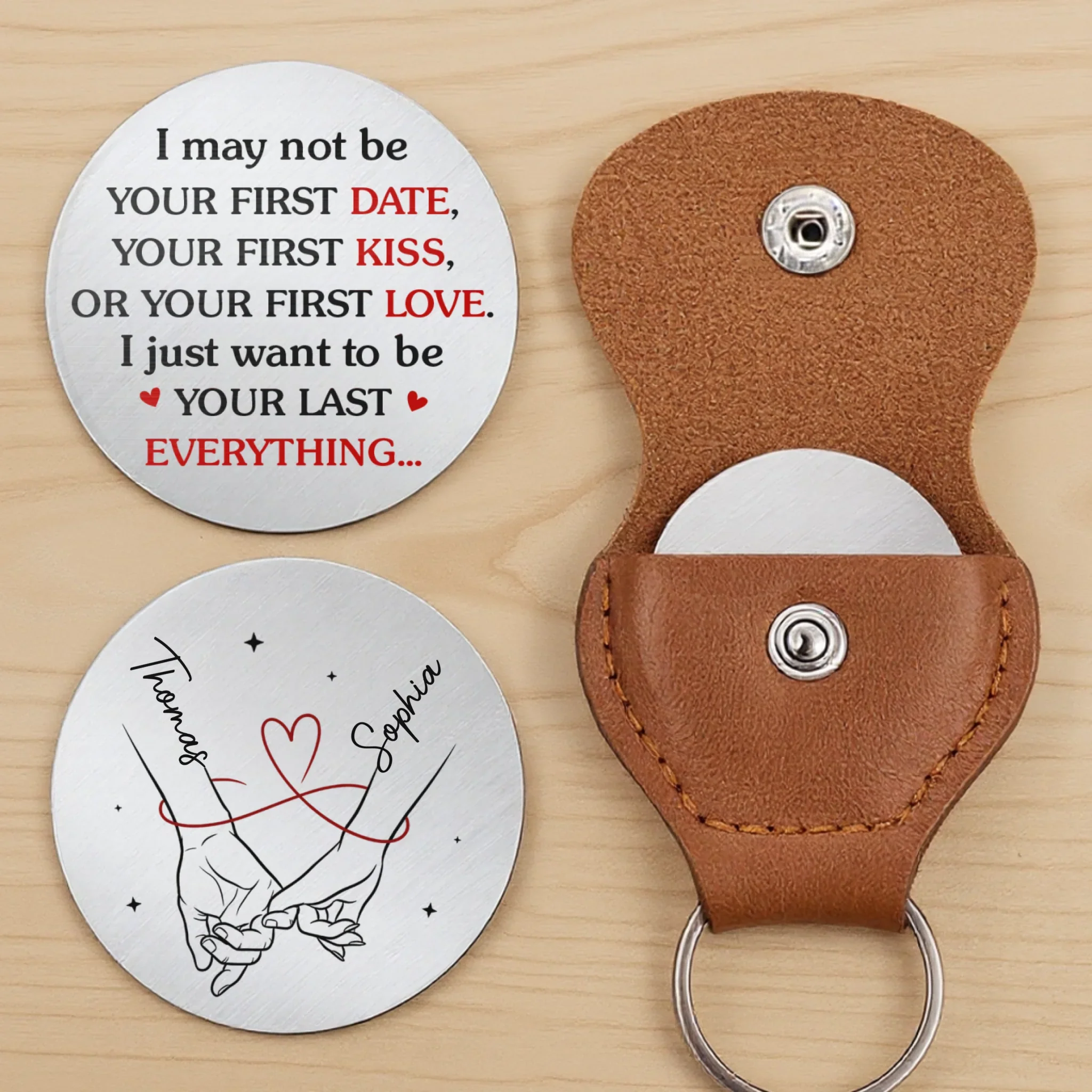 Custom Pocket Hug - Personalized Anniversary Wedding Gifts For Husband And Wife, Him And Her - Let Me Hold Your Hand - Image 3