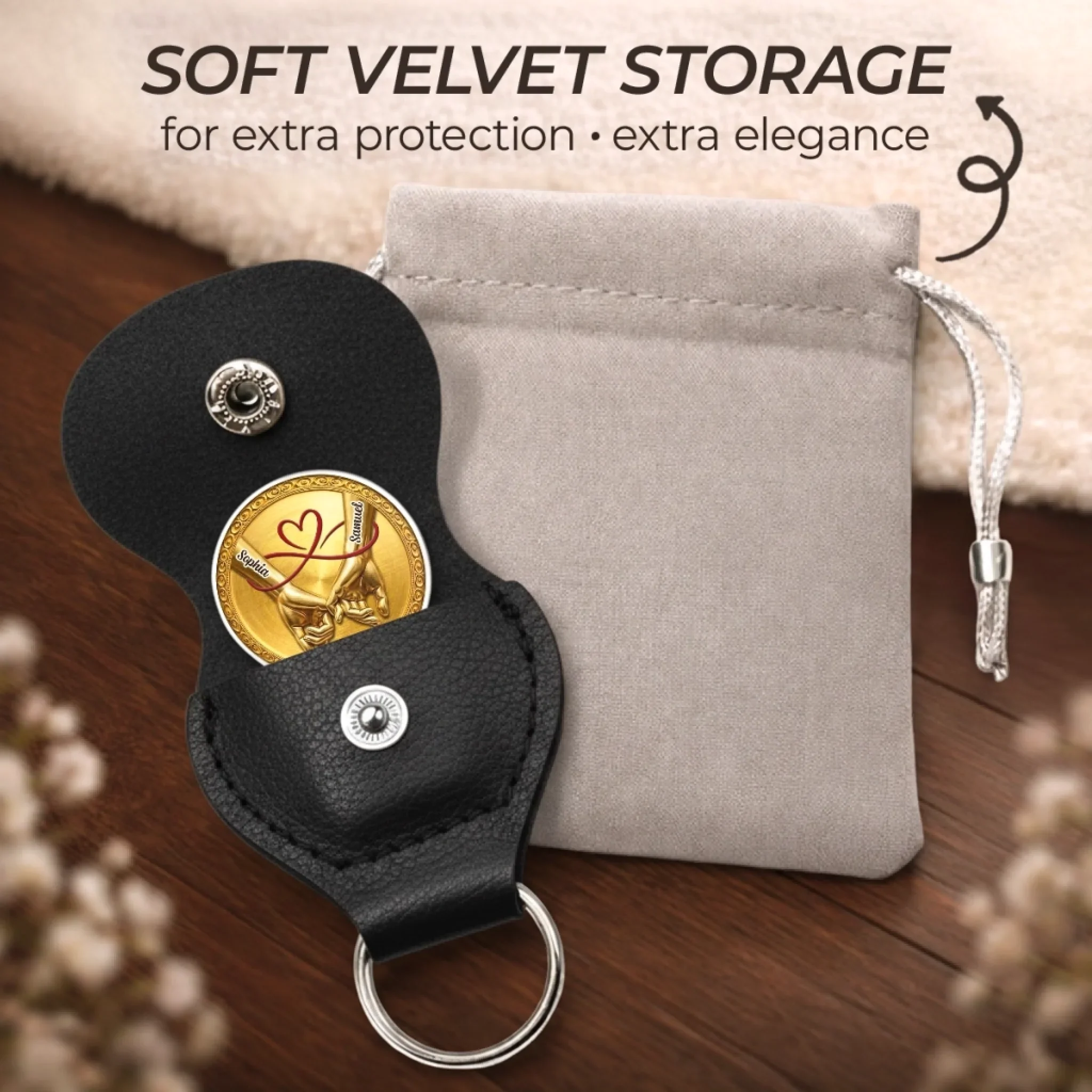 Custom Pocket Hug - Personalized Anniversary Wedding Gifts For Husband And Wife, Him And Her - Love Grows Stronger Together - Image 9