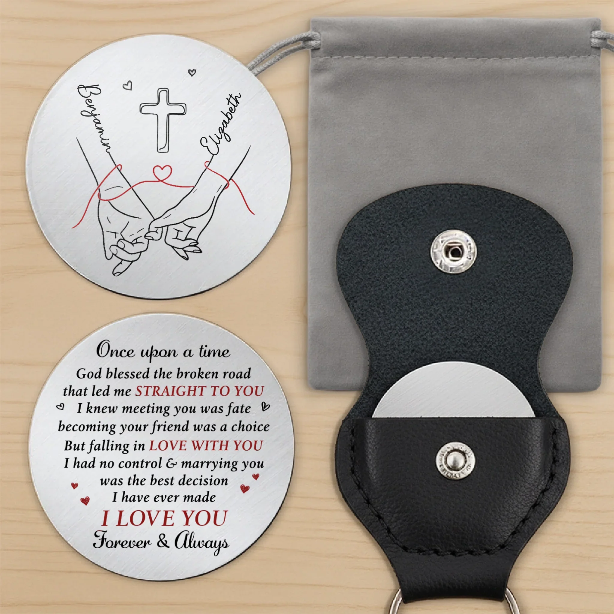 Custom Pocket Hug - Personalized Anniversary Wedding Gifts For Husband And Wife, Him And Her - Love Lives In Us - Image 12