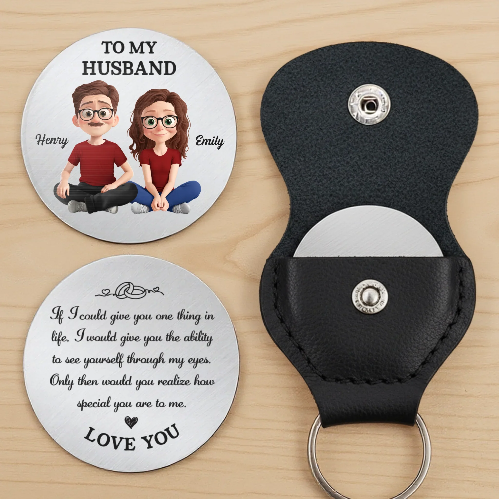 Custom Pocket Hug - Personalized Anniversary Wedding Gifts For Husband And Wife, Him And Her - Love Moves Gently With Us - Image 3