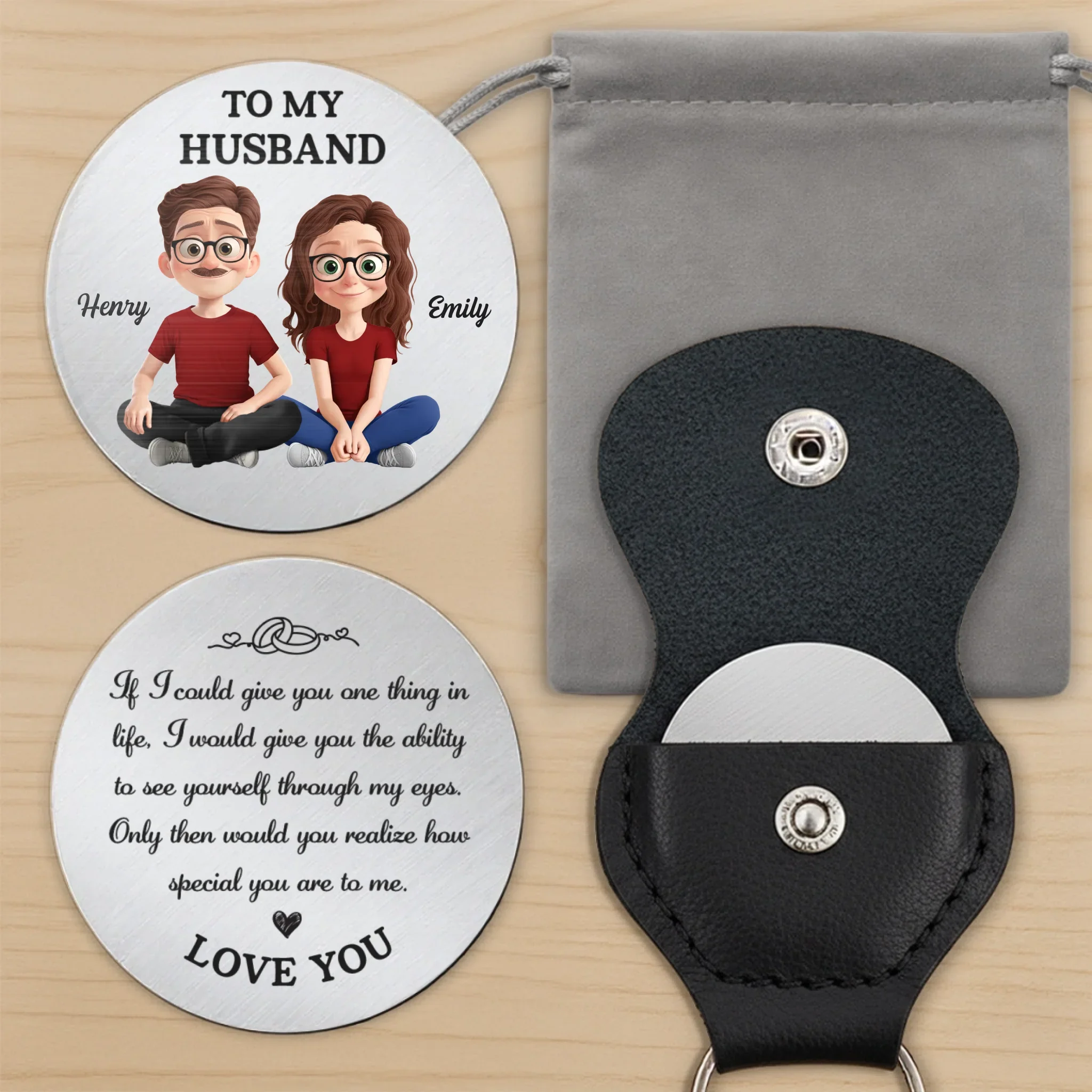 Custom Pocket Hug - Personalized Anniversary Wedding Gifts For Husband And Wife, Him And Her - Love Moves Gently With Us - Image 8